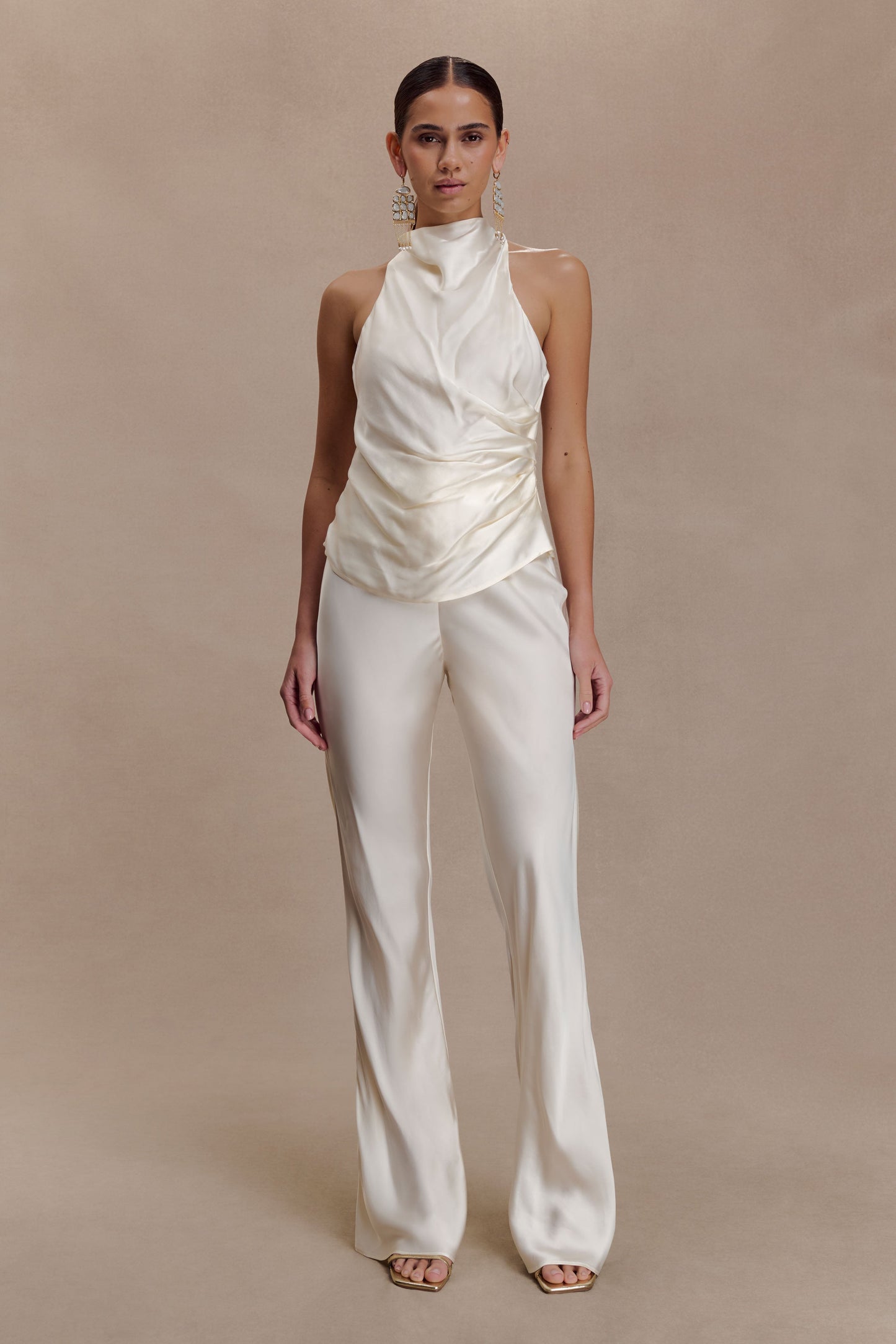 Bianca Satin Pants - Ivory