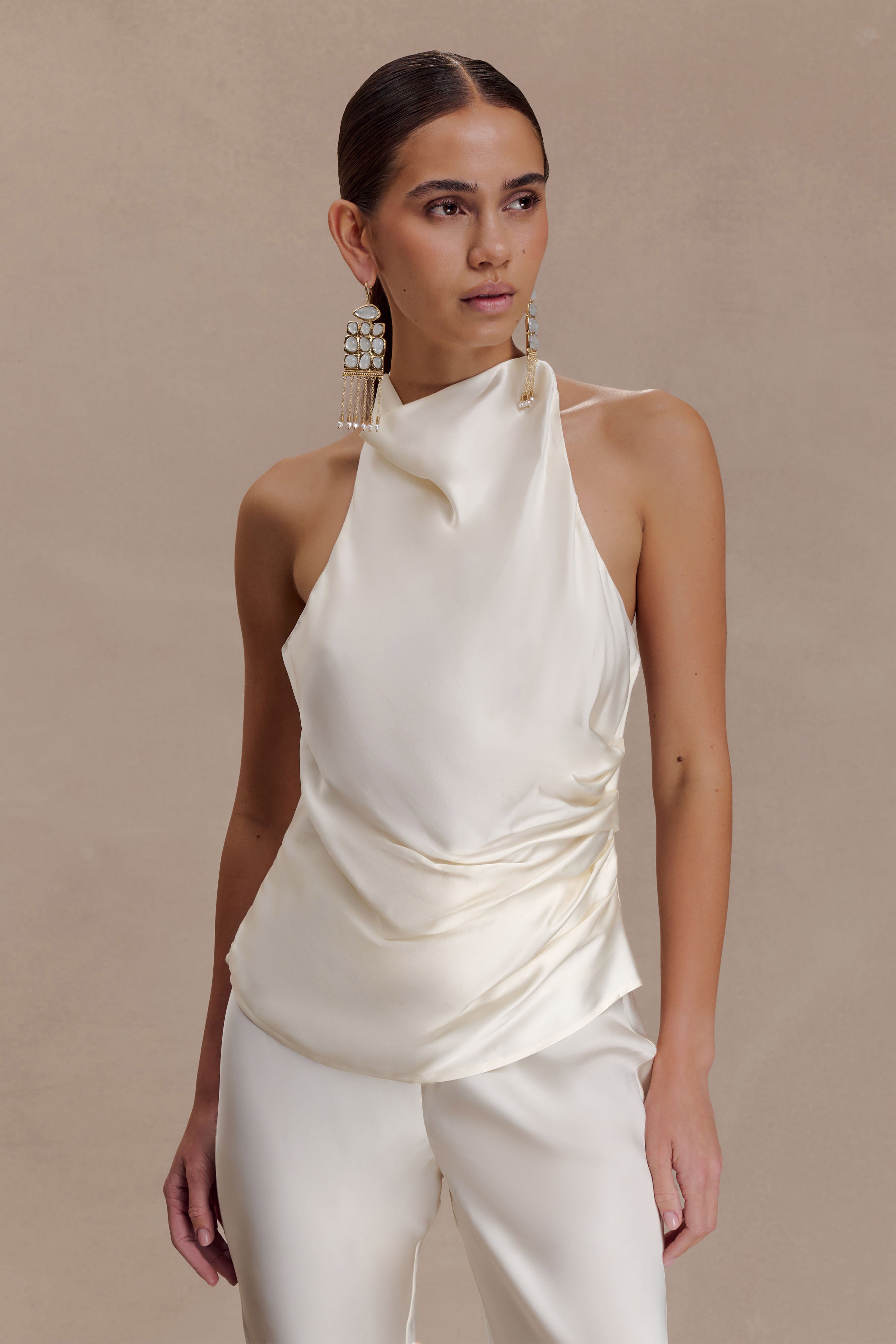 【usagi】HALTER HIGH NECK CAMISOLE TOPS Buy Lipsy White Satin Halter Neck Top from the Next UK online shop