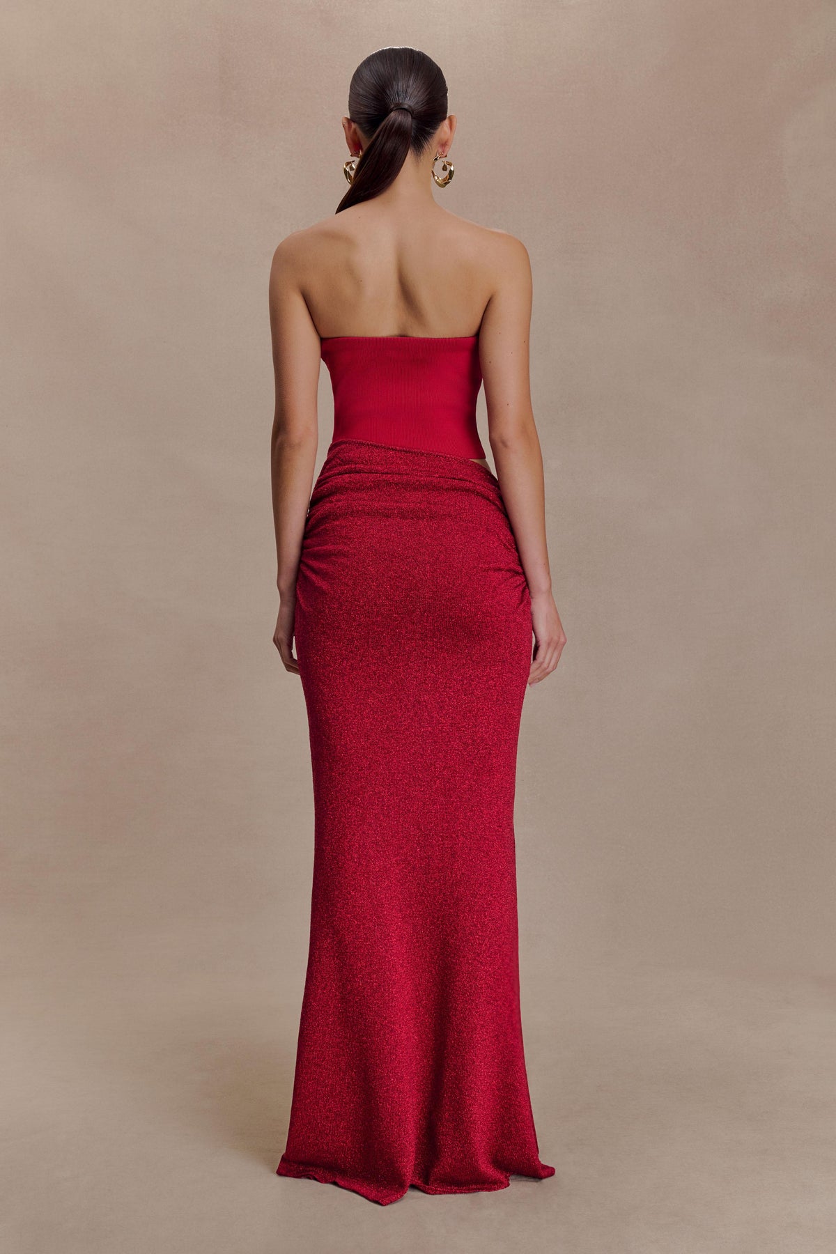 Jasiel Strapless Knit Maxi Dress - Red #5