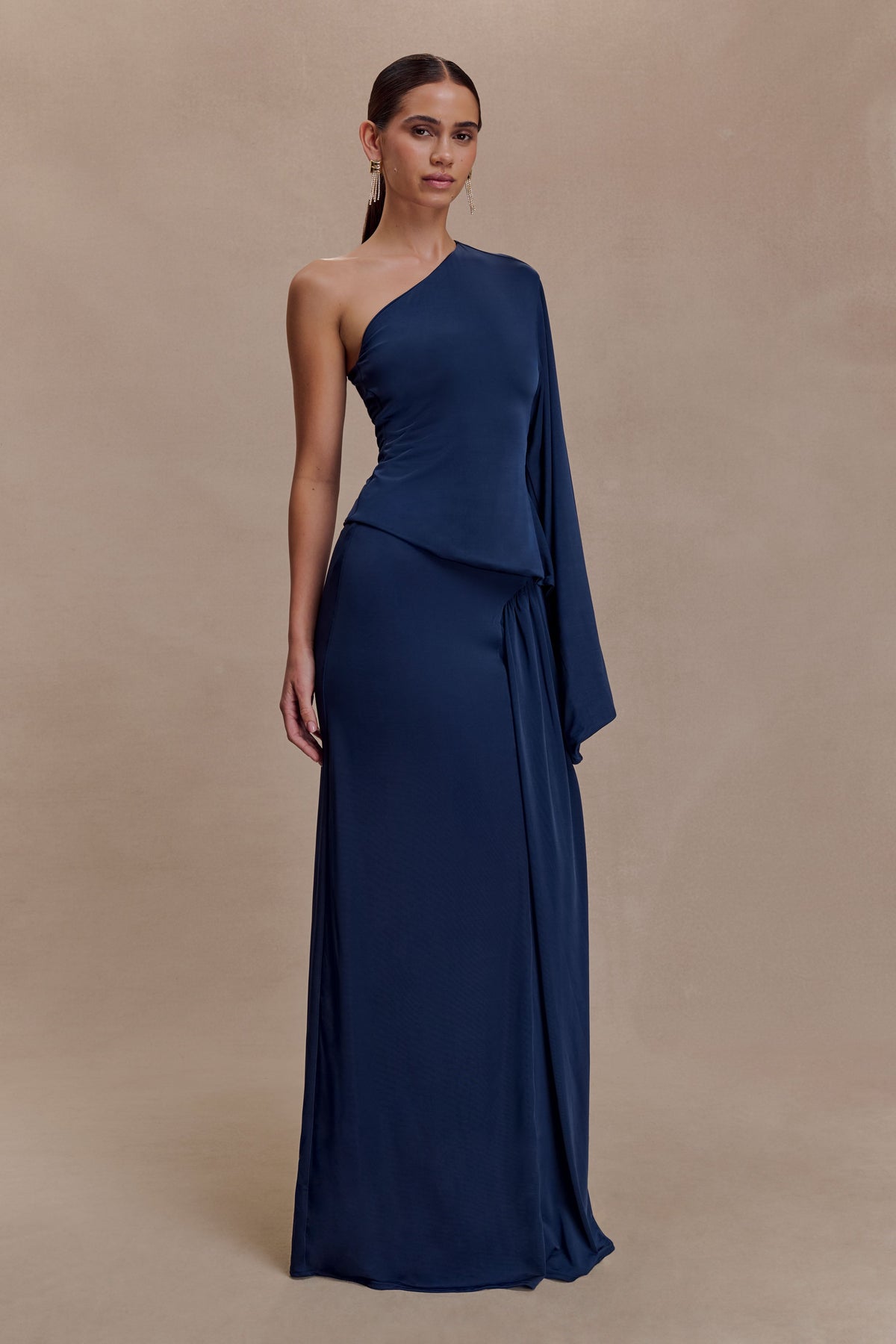 Vivica Slinky Gathered Maxi Skirt - Midnight Navy #2