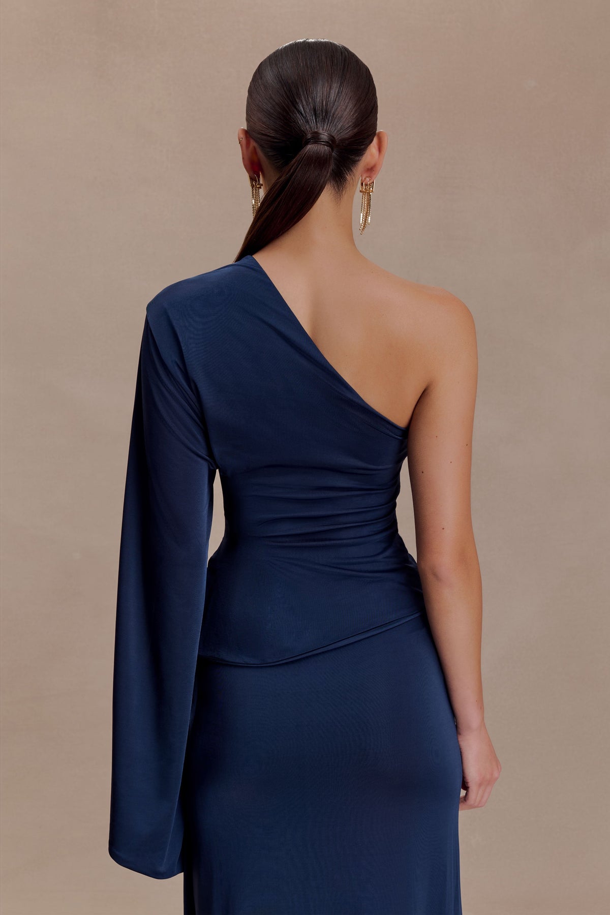 Vivica Slinky One Shoulder Top - Midnight Navy