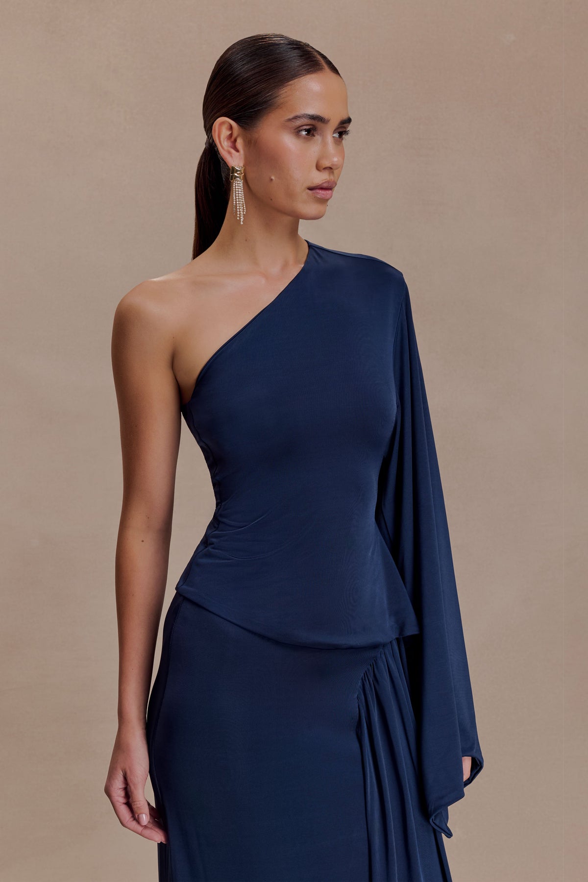 Vivica Slinky One Shoulder Top - Midnight Navy #4