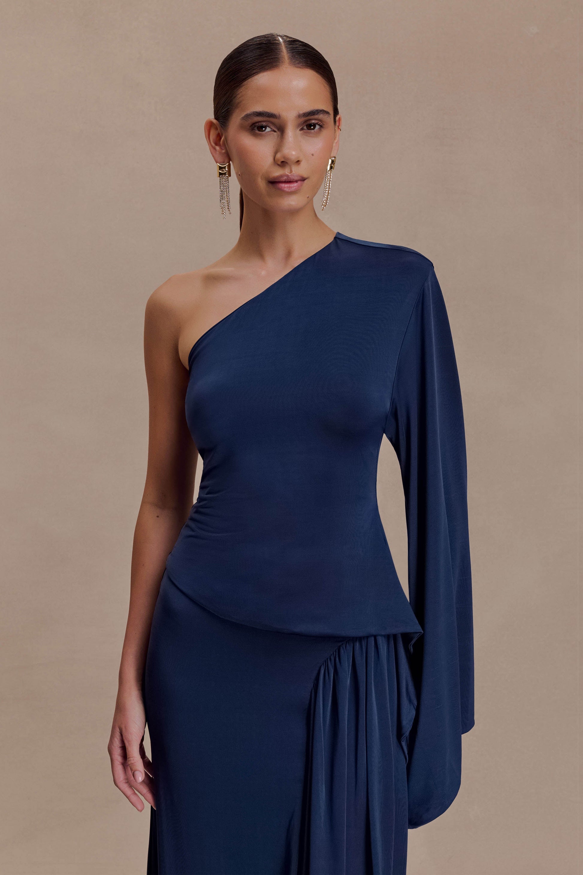 Vivica Slinky One Shoulder Top - Midnight Navy #3