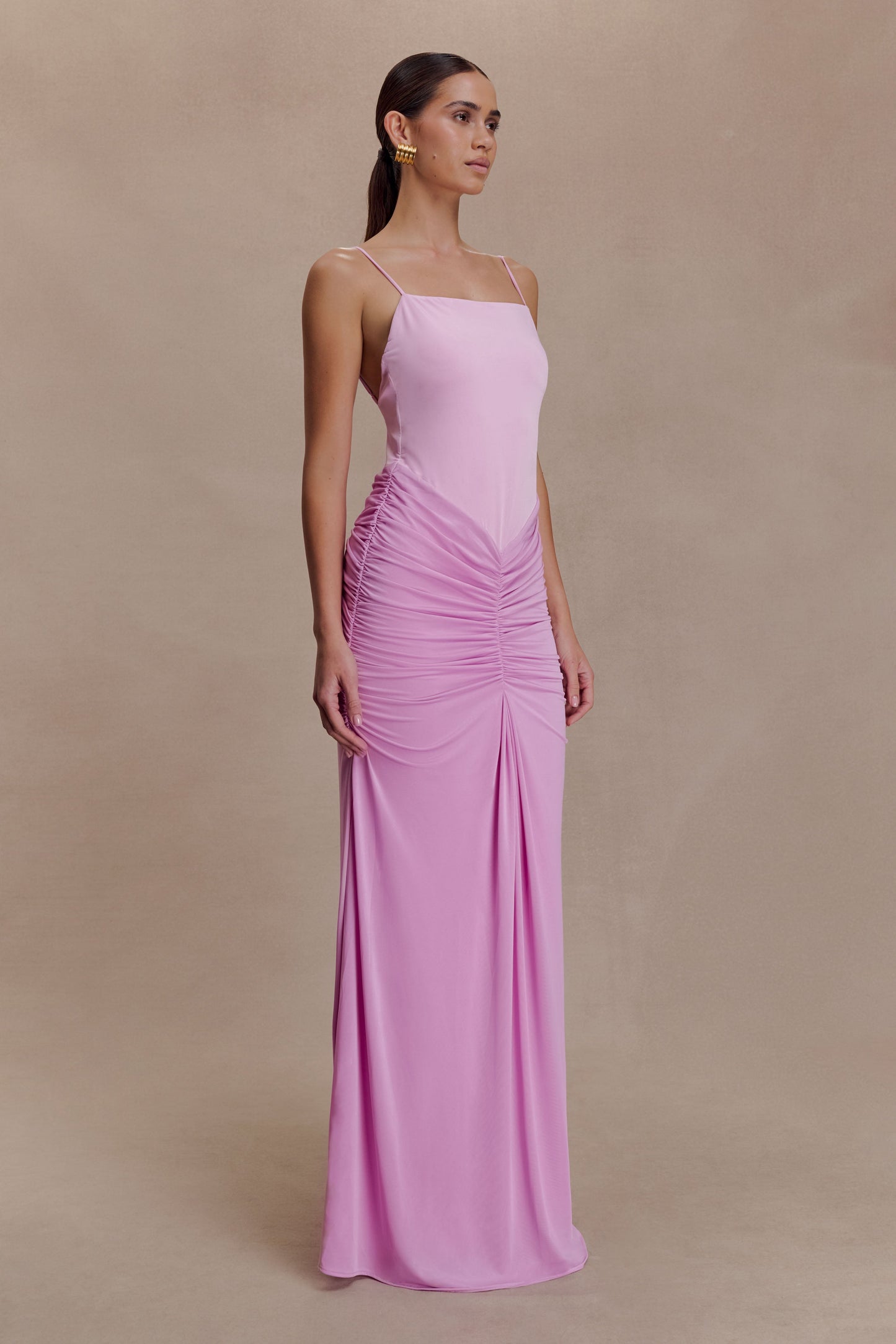 Roisin Slinky Maxi Dress - Powder Pink