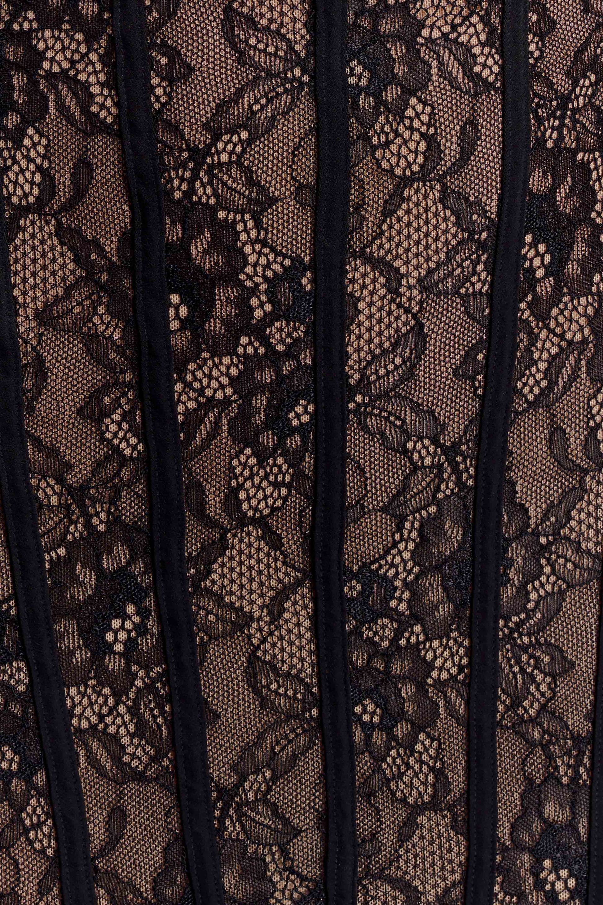 Jeannette Panelled Lace Mini Dress - Black #7