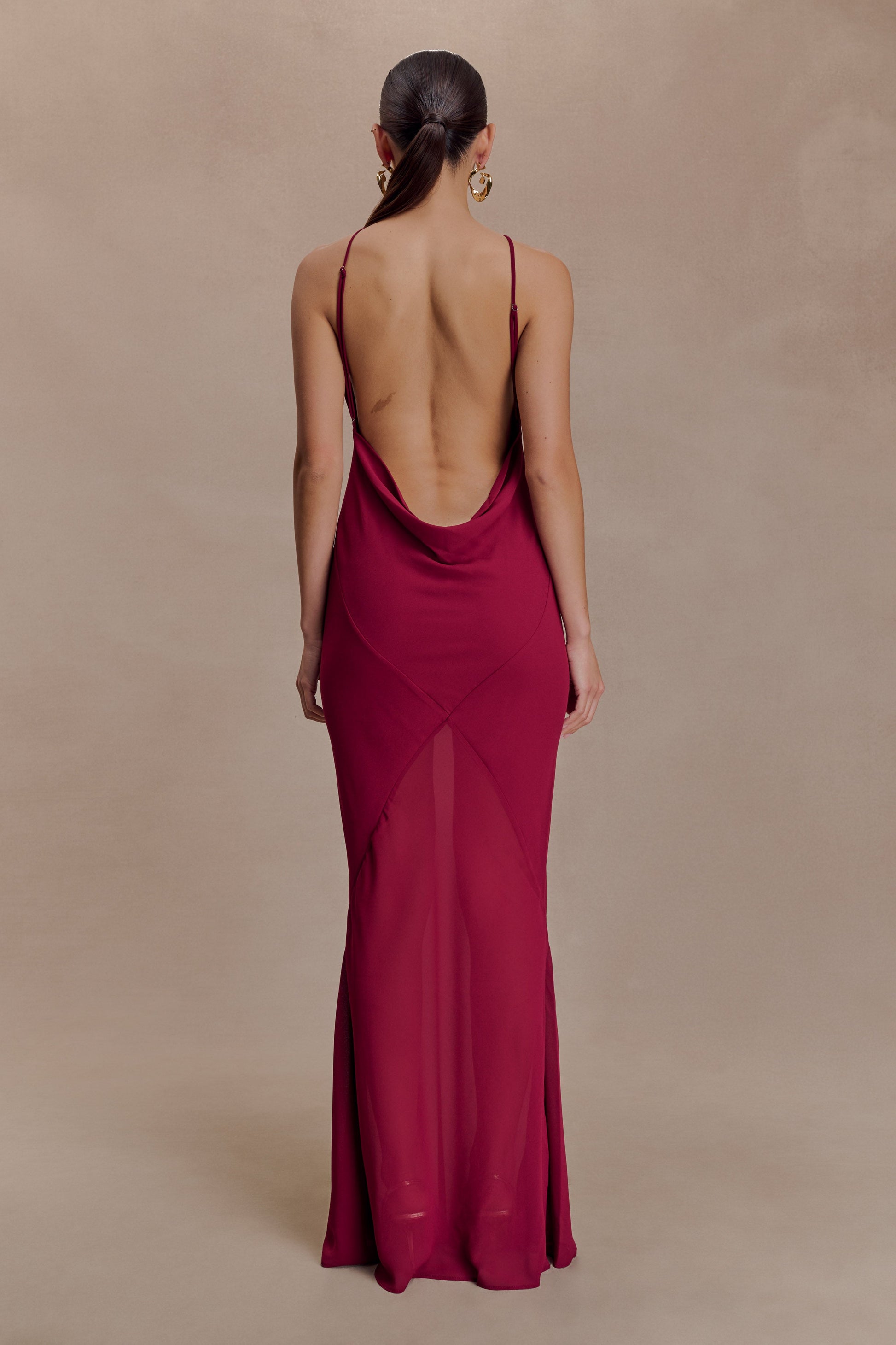 Nerea Slip Halter Maxi Dress - Cherry Red #2