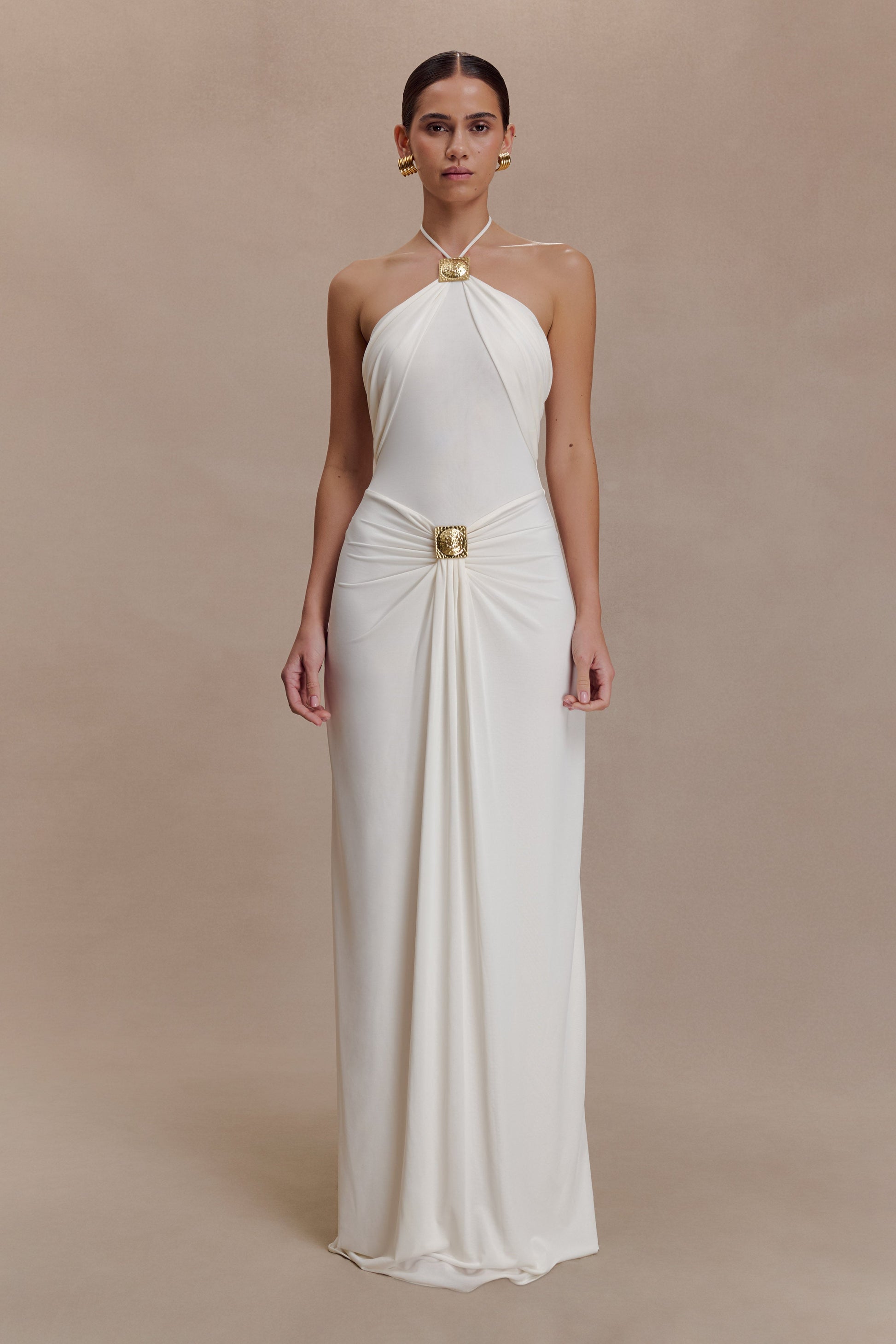 Quincy Halter Maxi Dress With Hardware - Ivory #2