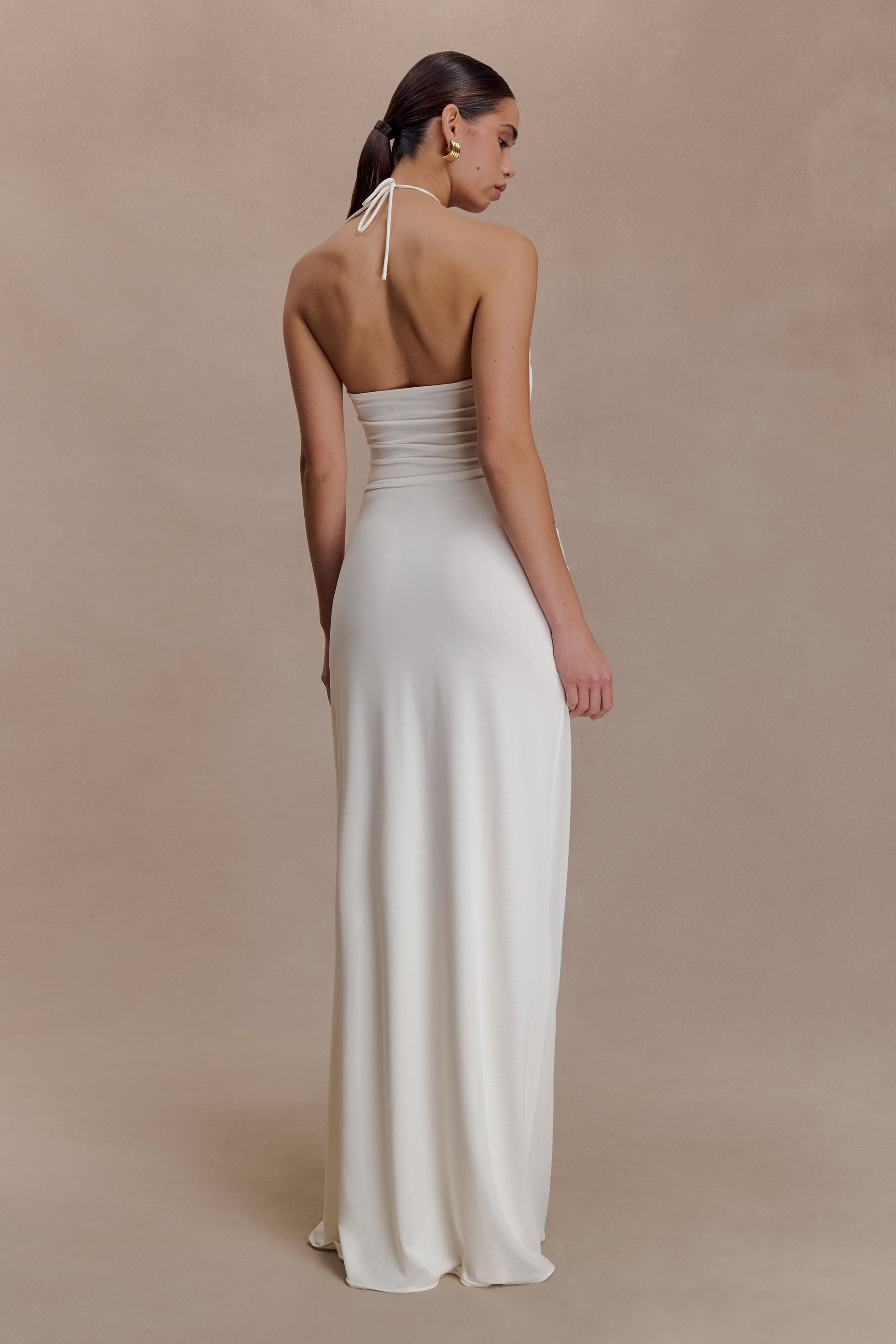Quincy Halter Maxi Dress With Hardware - Ivory #3
