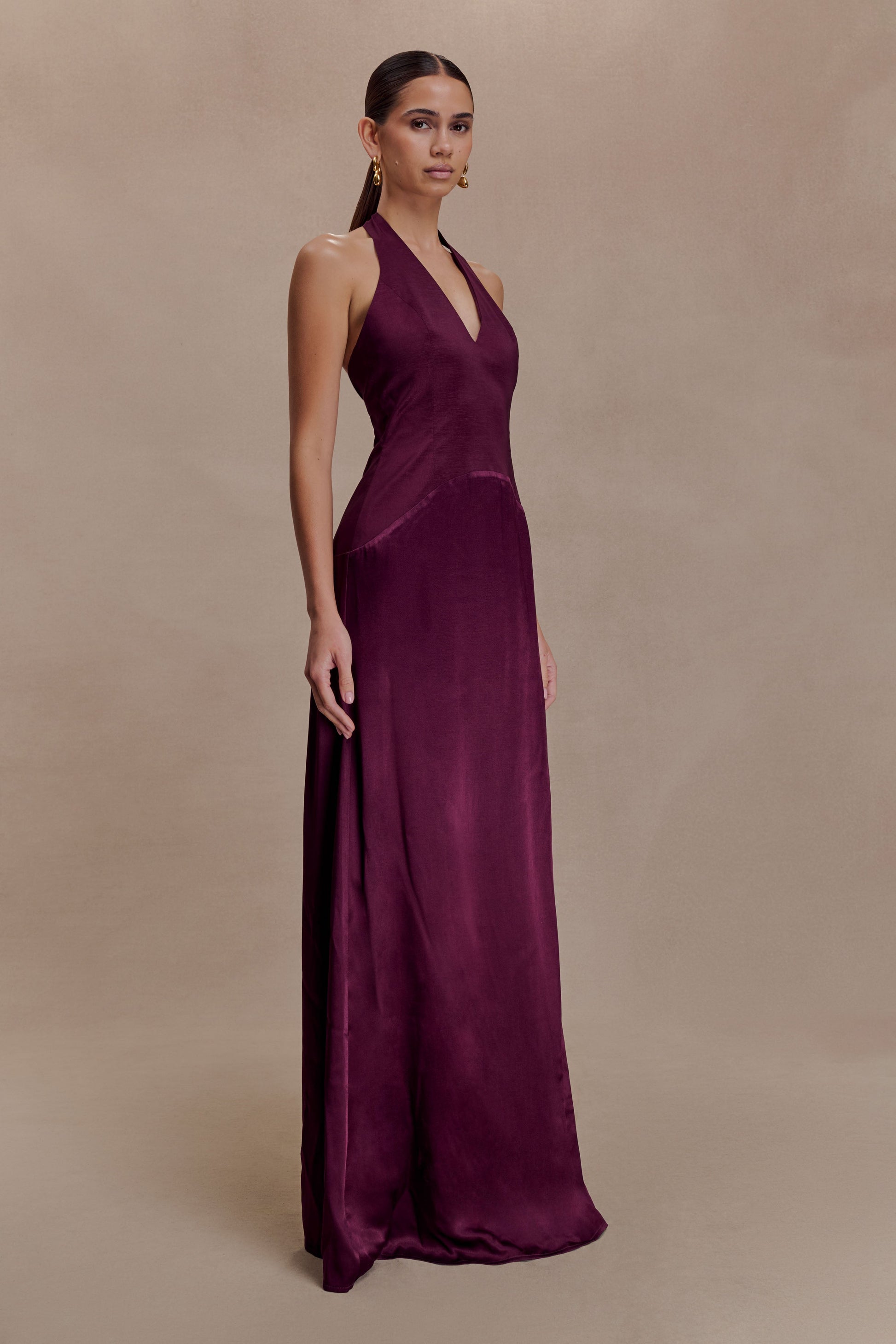 Maura Taffeta And Satin Maxi Dress - Wine #3