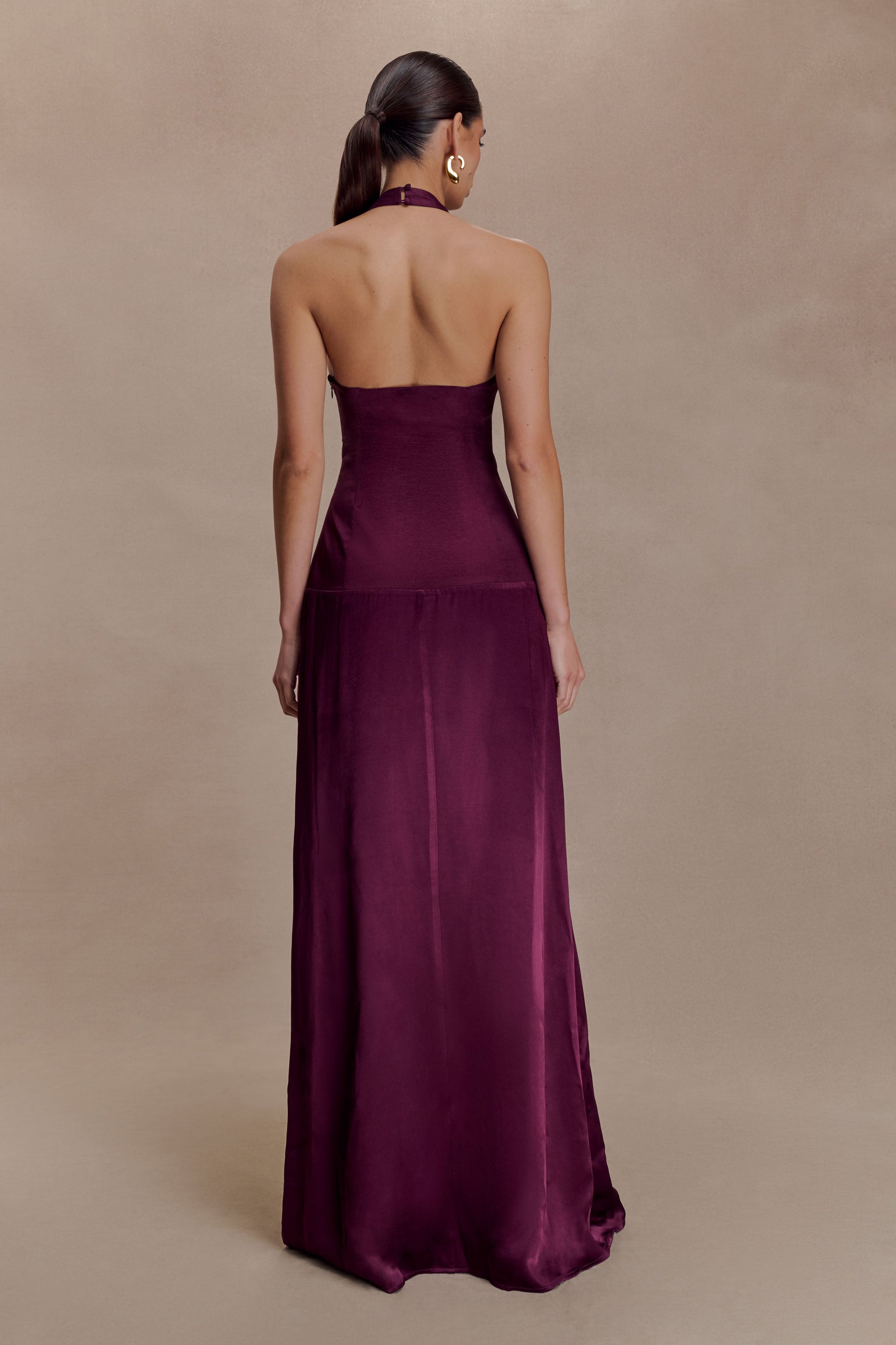 Maura Taffeta And Satin Maxi Dress - Wine #2