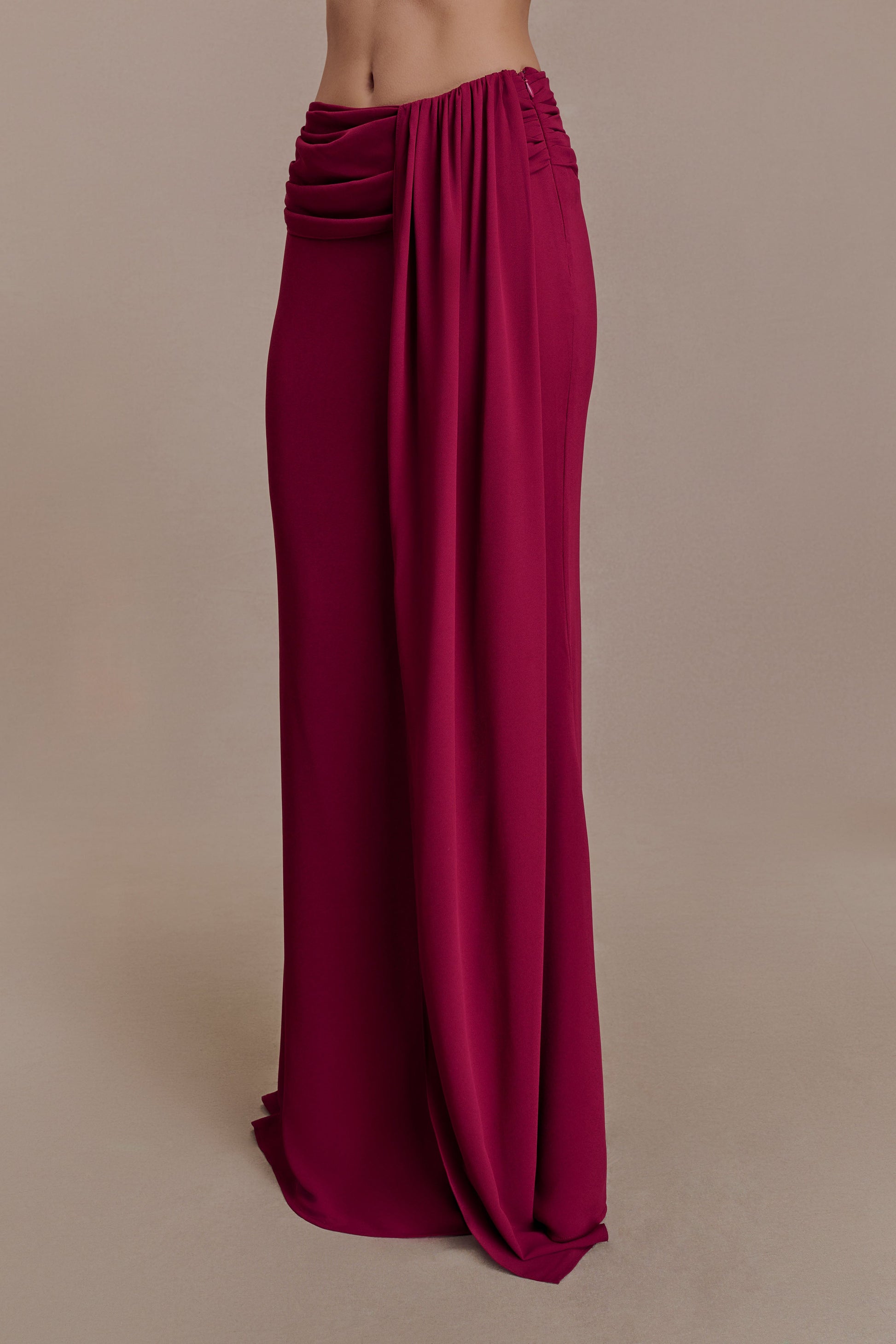 Celina Chiffon Overlay Maxi Skirt - Cherry Red #9