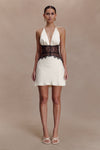 Dinah Lace And Satin Mini Dress - Black/Ivory