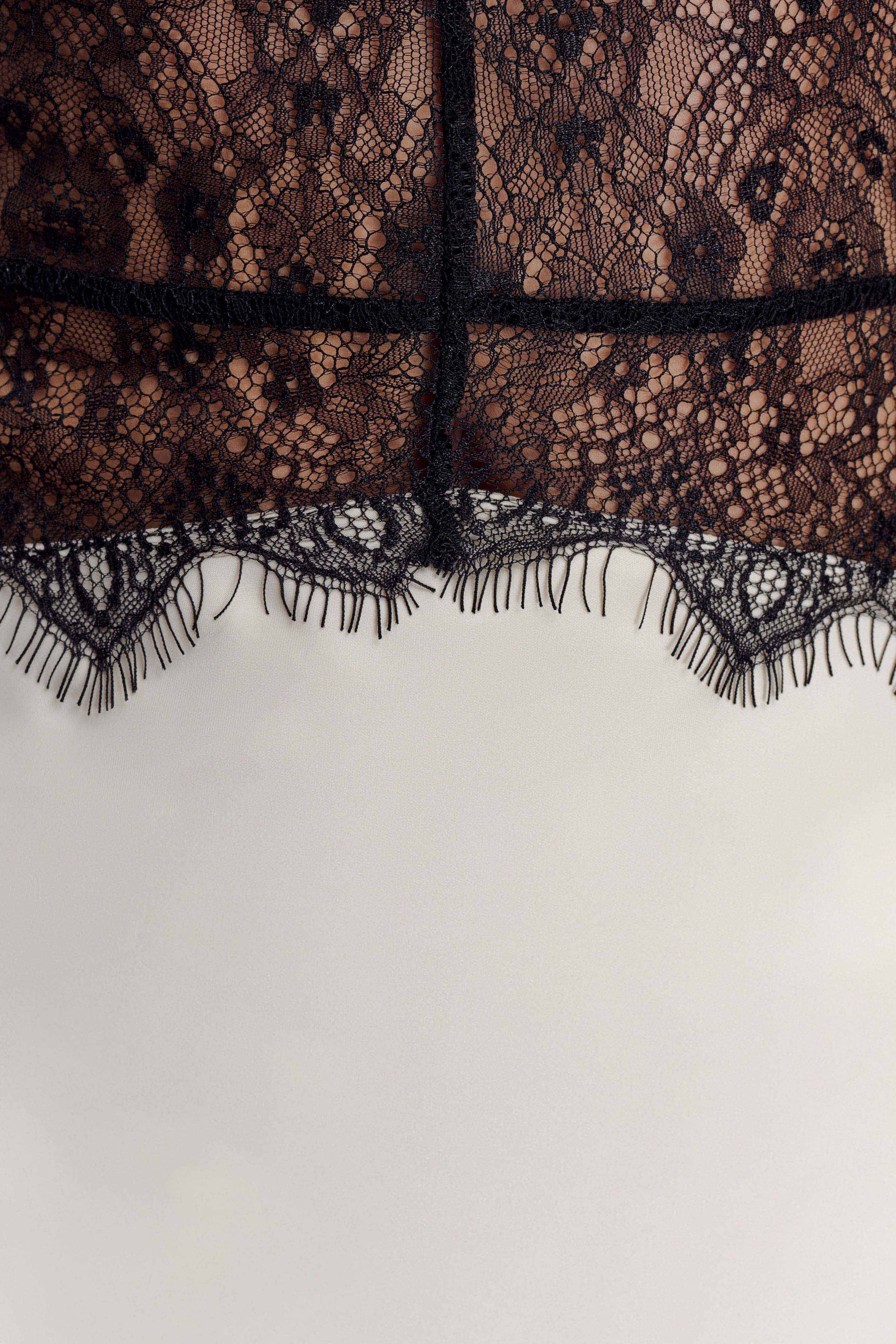 Dinah Lace And Satin Mini Dress - Black/Ivory #6