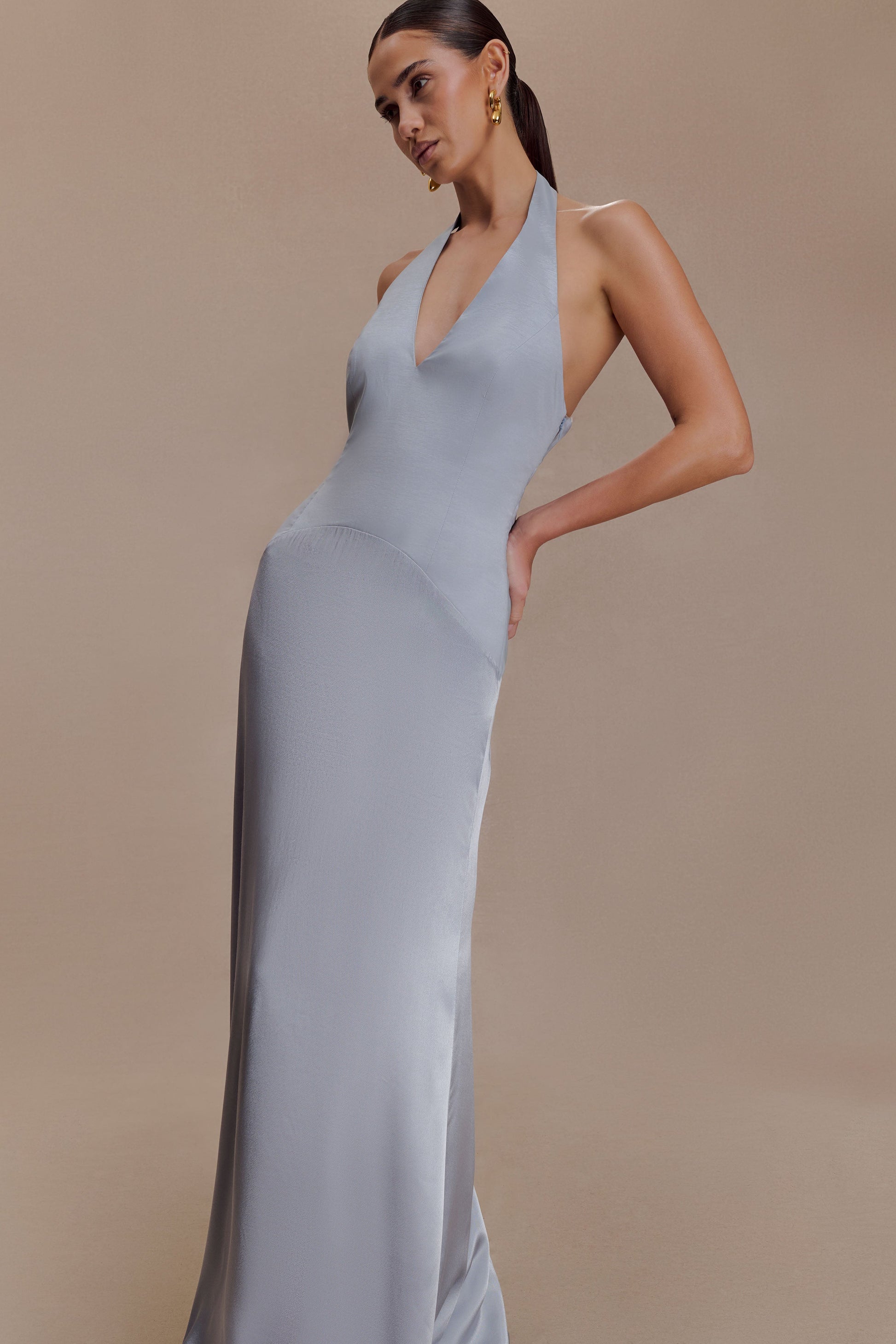 Maura Taffeta And Satin Maxi Dress - Cornflower Blue #3