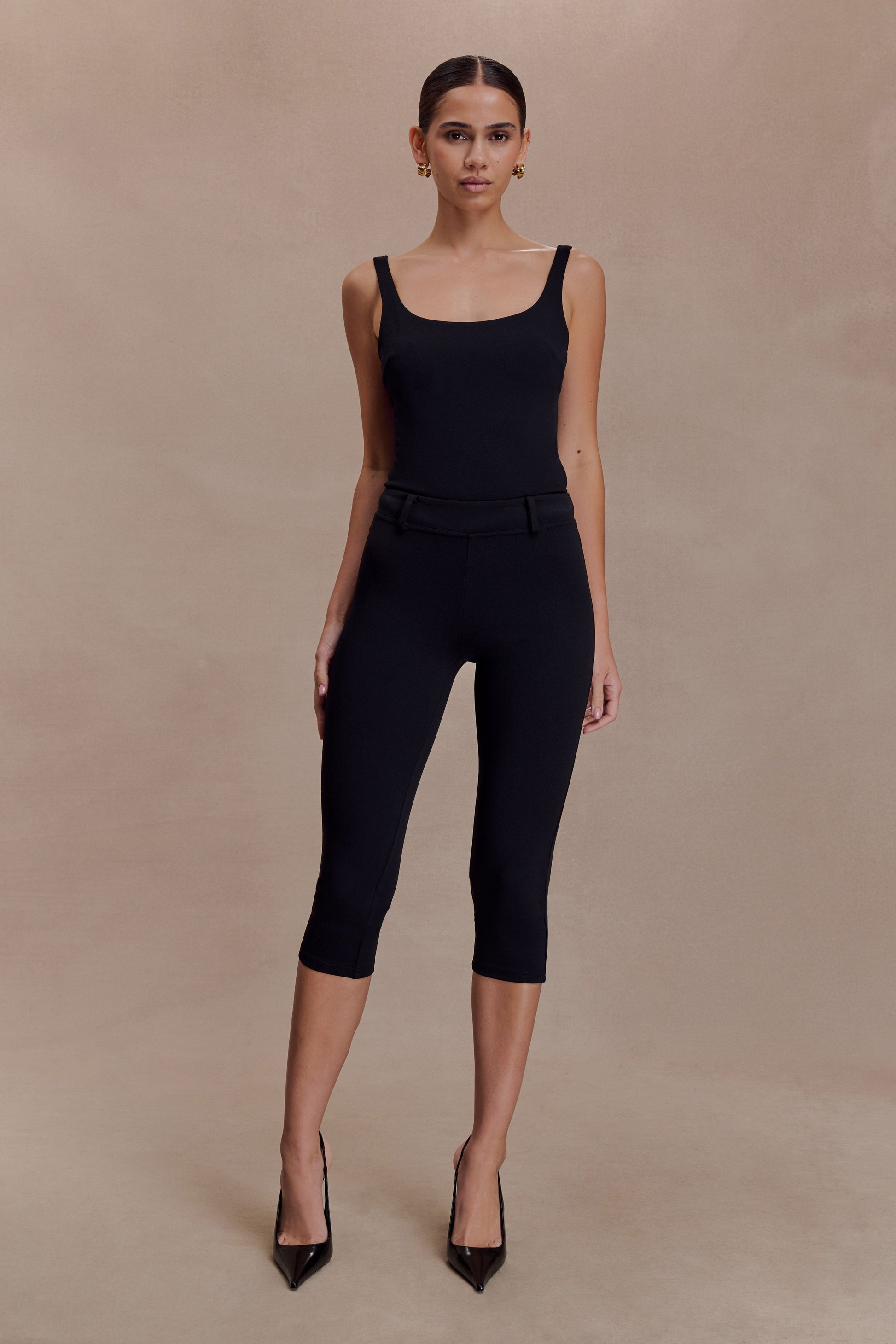 Blanca Stretch Crepe Capri Pants - Black #4