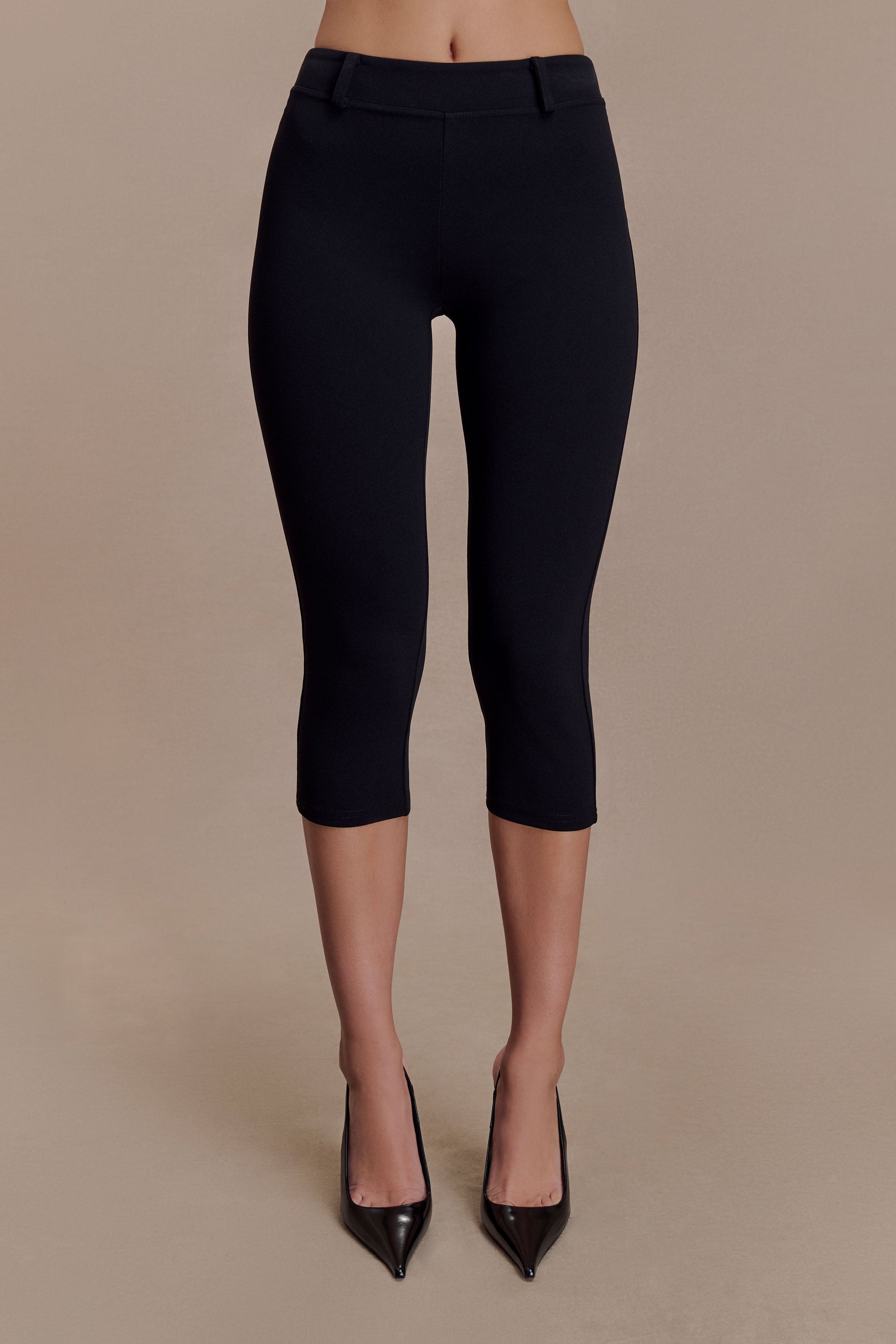 Blanca Stretch Crepe Capri Pants - Black #6