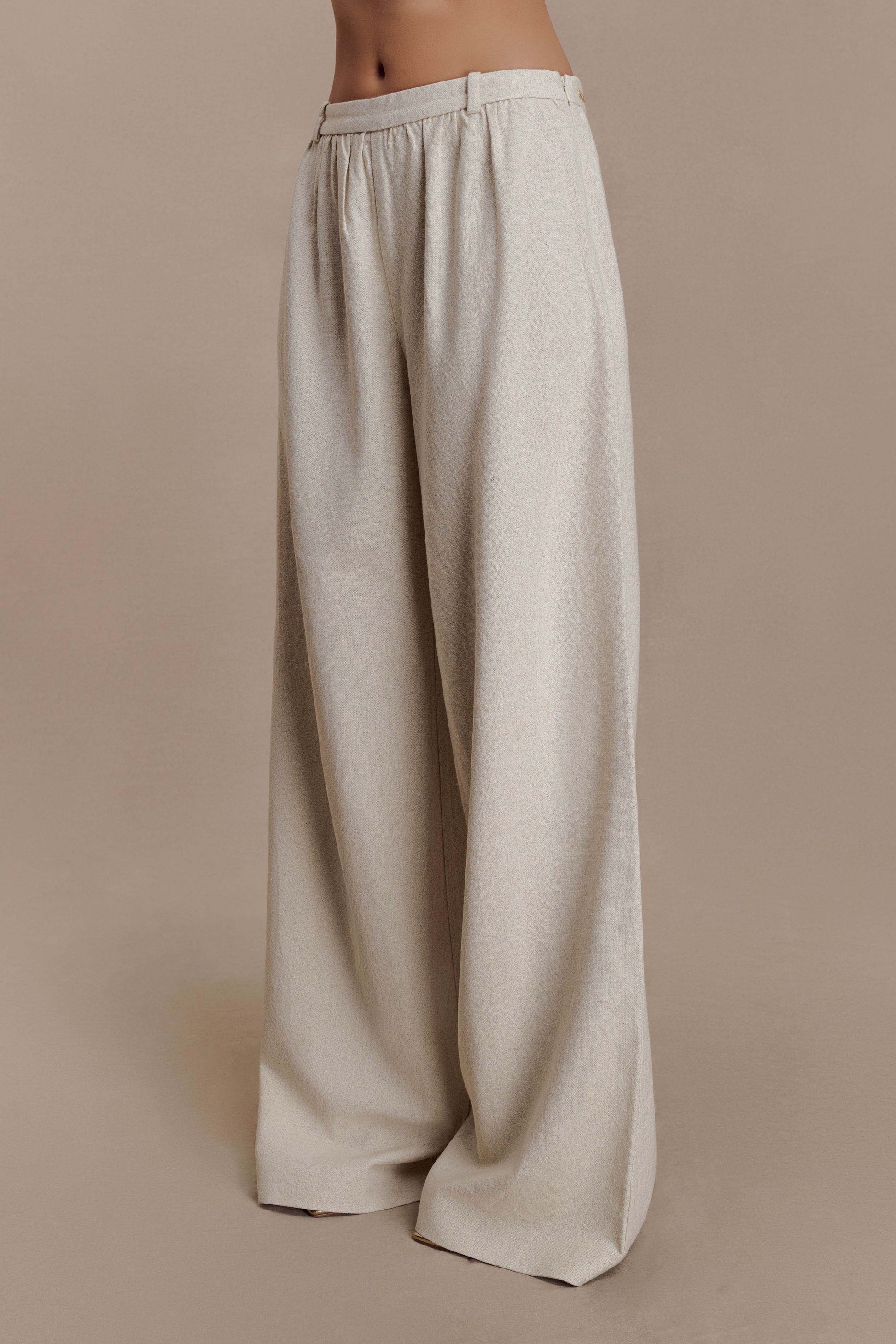 Gabby Straight Leg Linen Pants - Natural #4