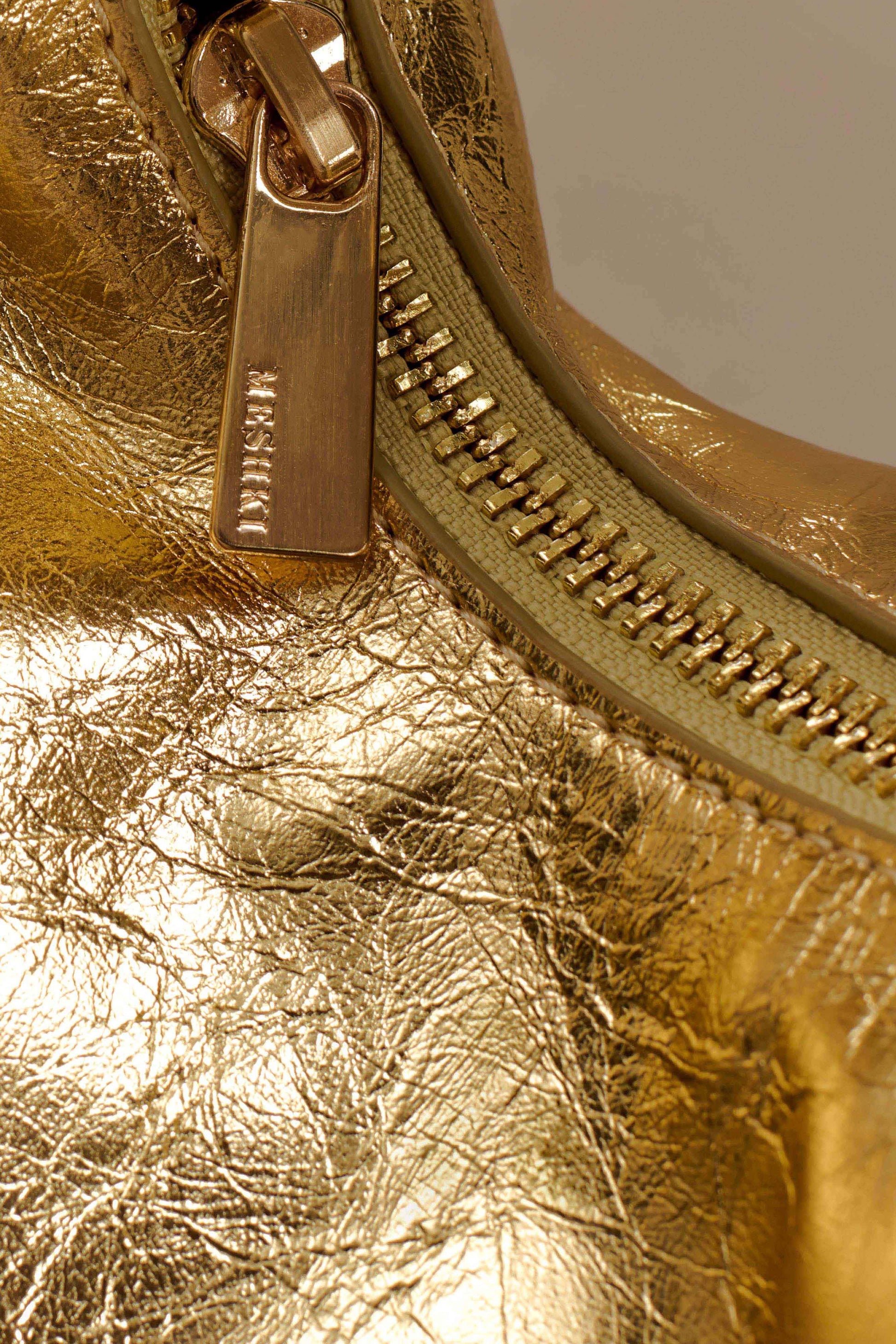 Bristol Mini Croissant Leather Bag - Gold #7