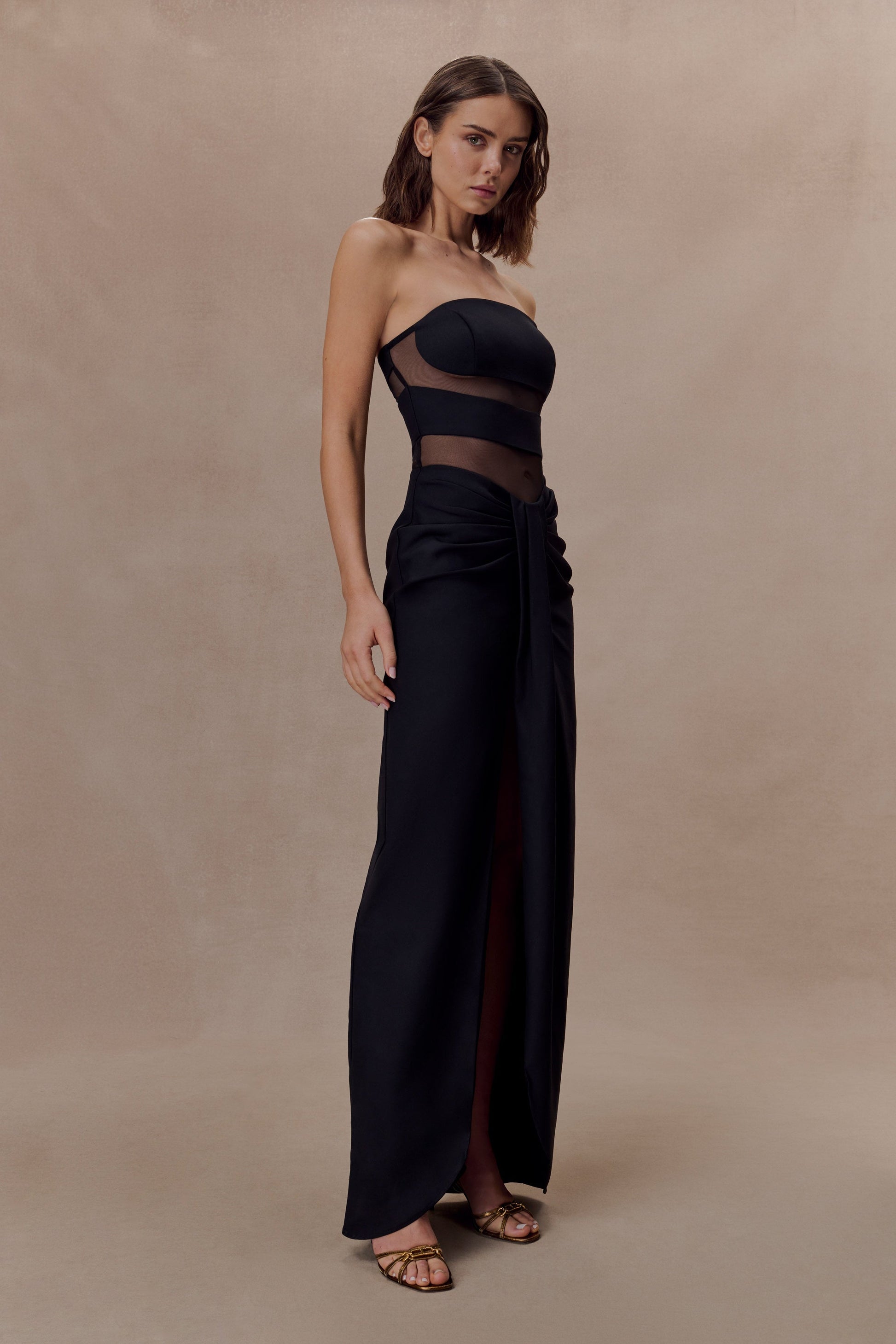 Paulina Cut Out Strapless Maxi Dress - Black #4