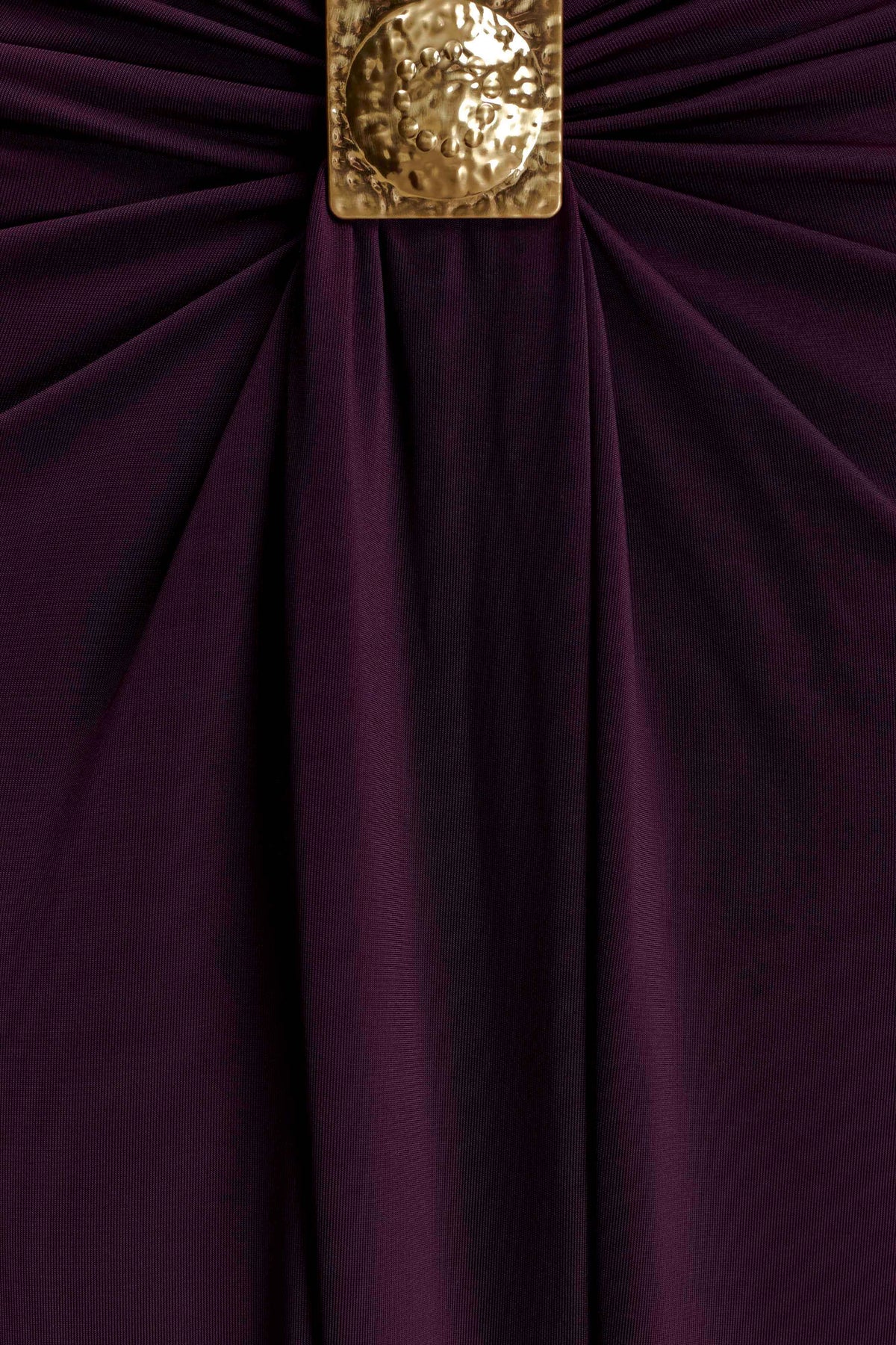 Erina Slinky Ruched Maxi Skirt With Hardware - Aubergine #7