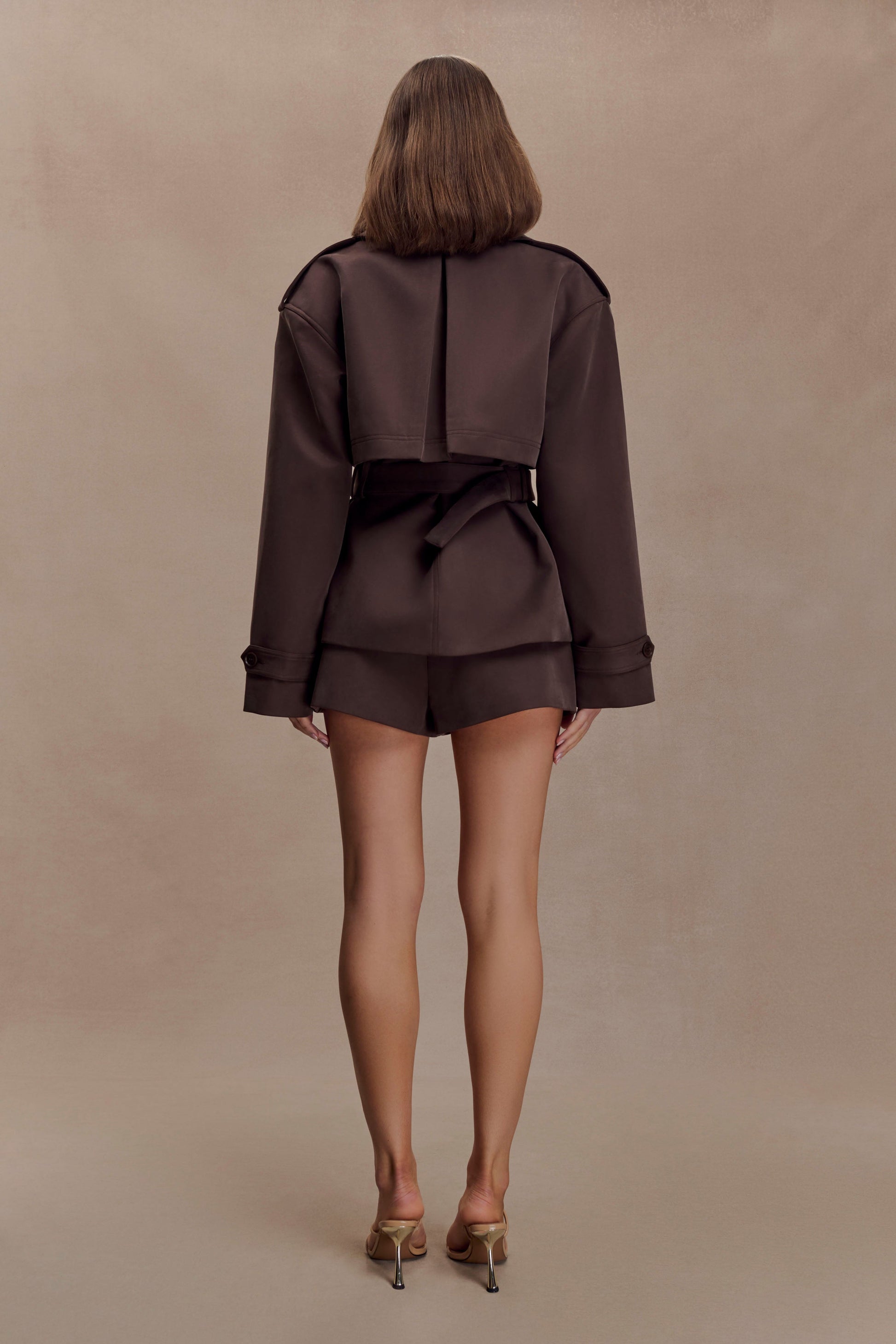 Alden Short Trench Jacket - Chocolate #6