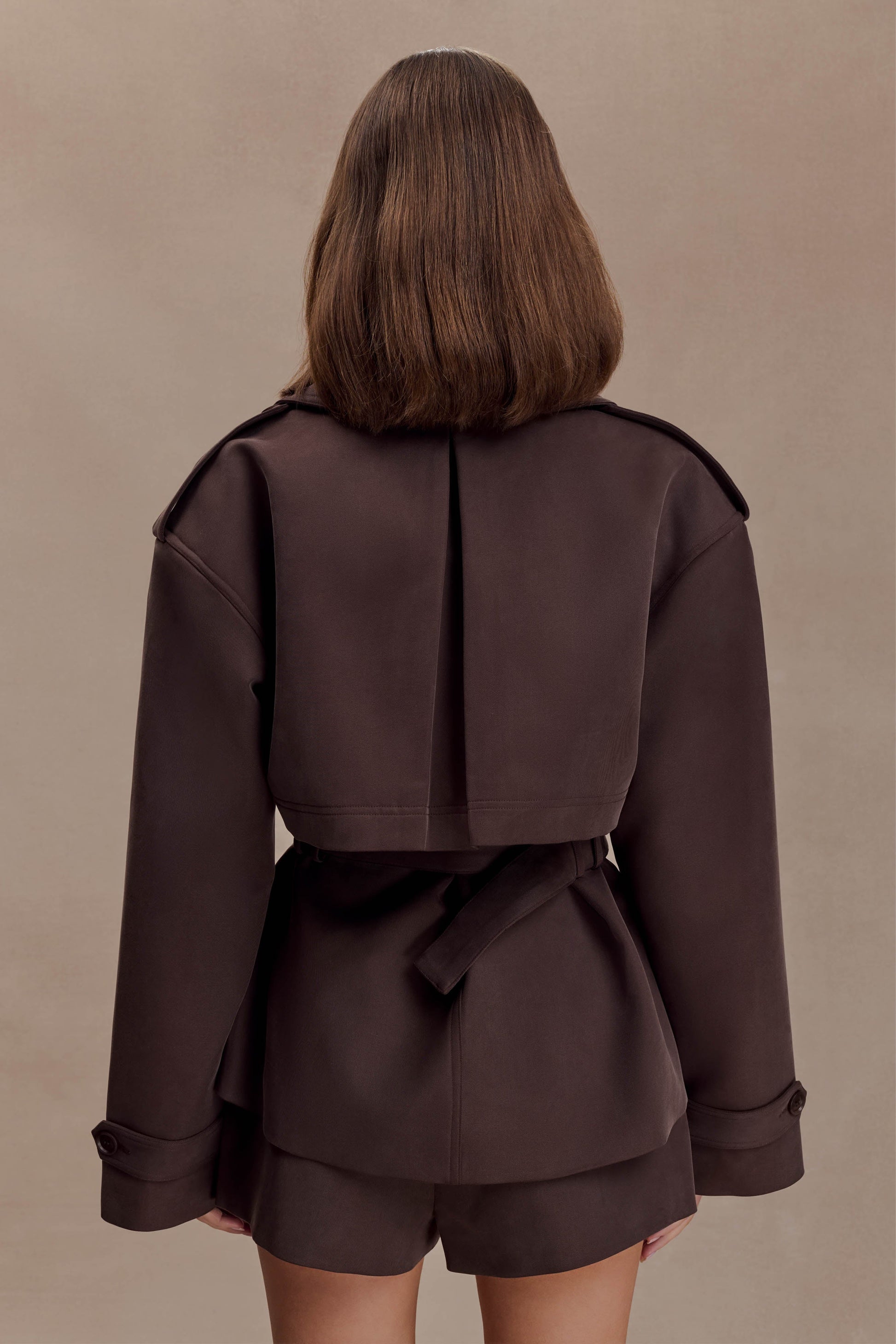 Alden Short Trench Jacket - Chocolate #4