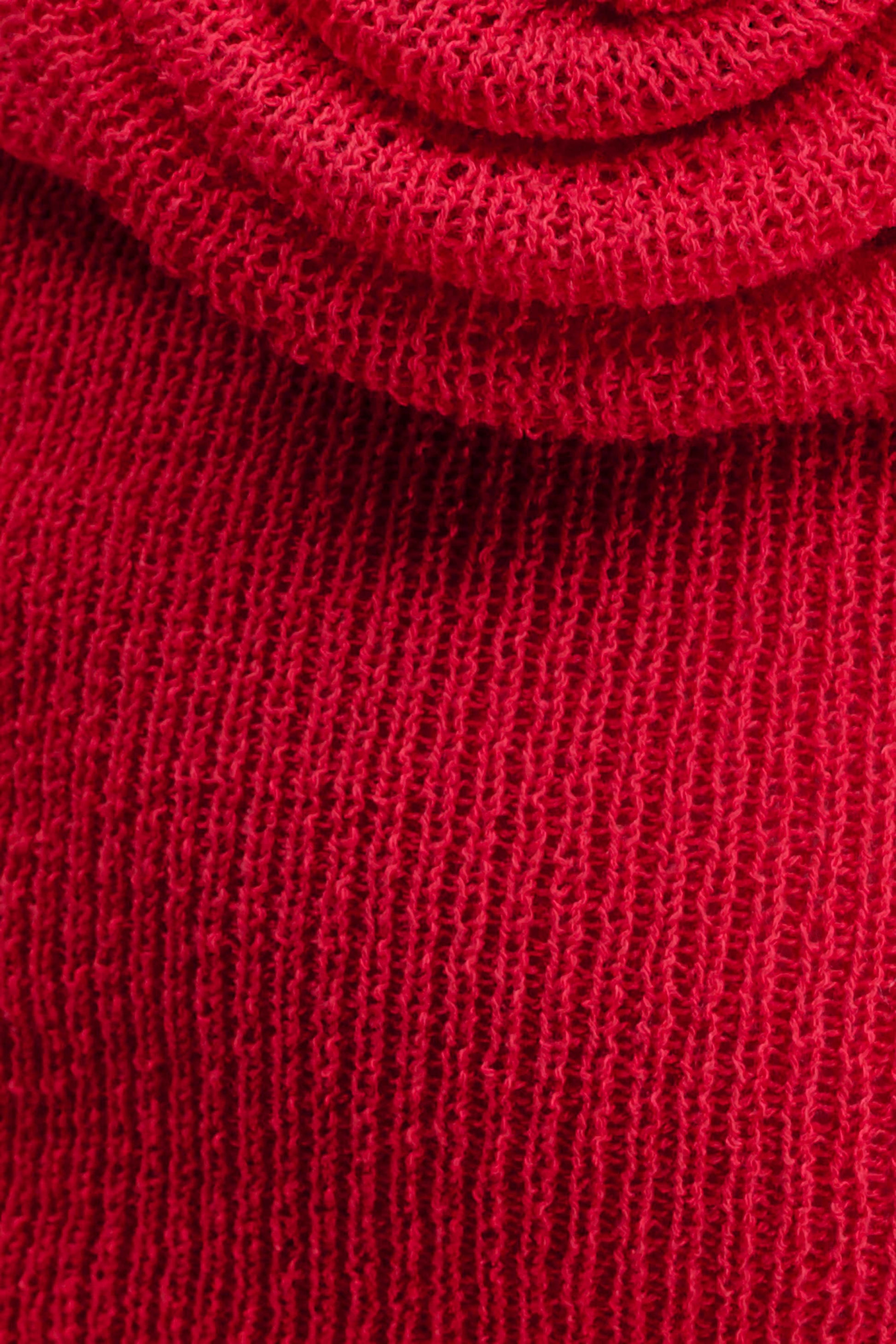 Samira Halter Knit Twist Top - Red #7