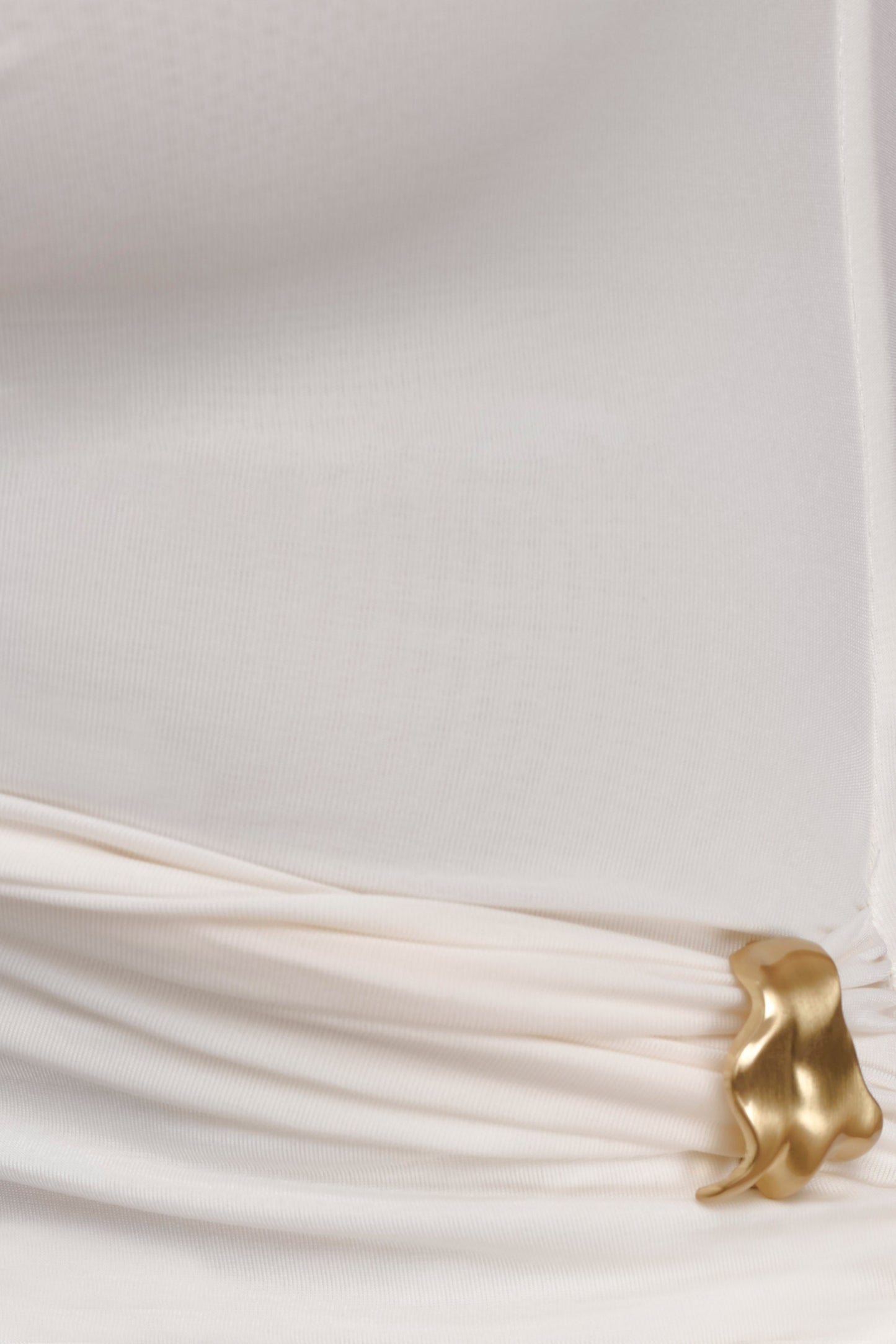 Amia Slinky Sleeveless Top With Hardware - Ivory