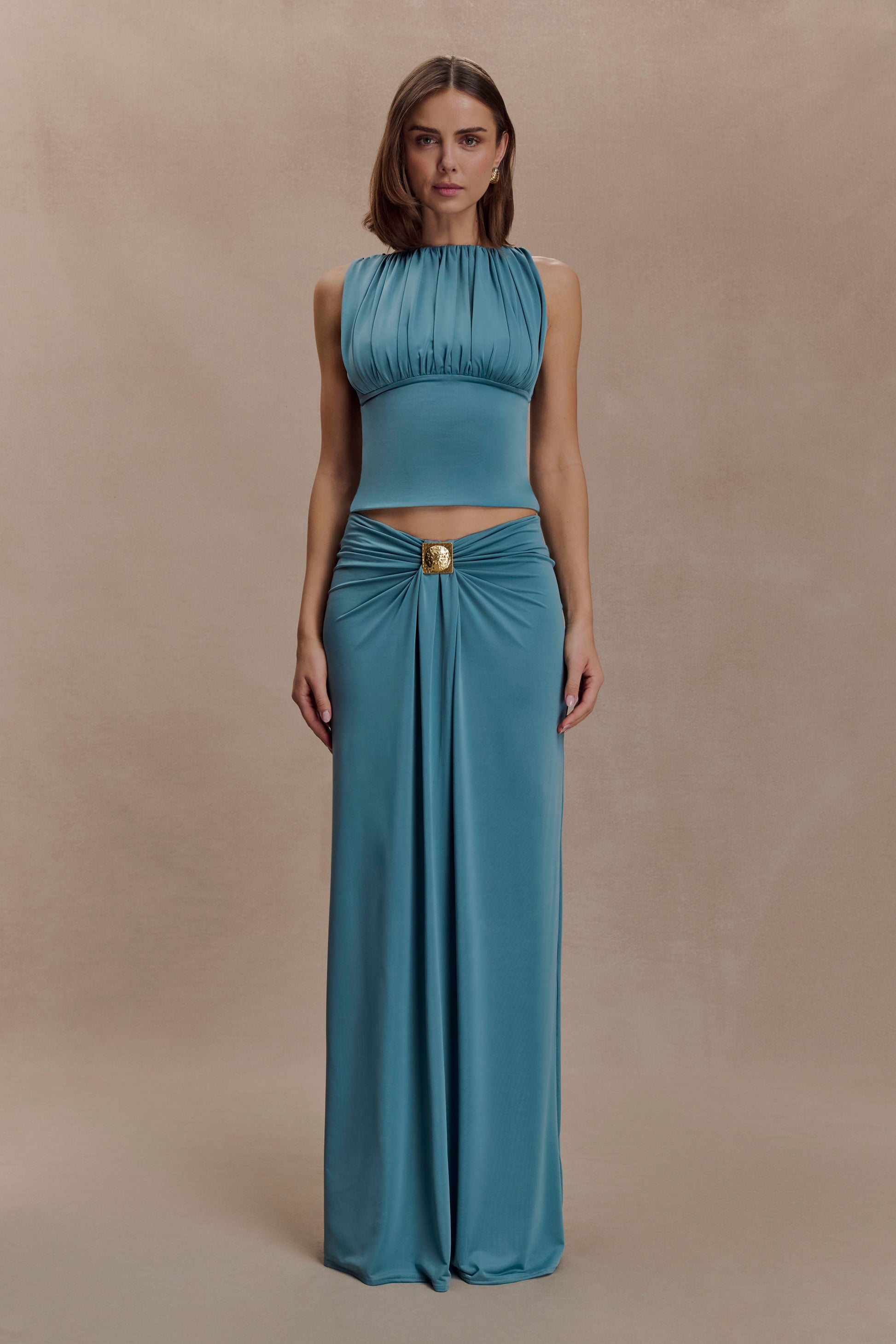 Erina Slinky Open Back Top - Teal #7
