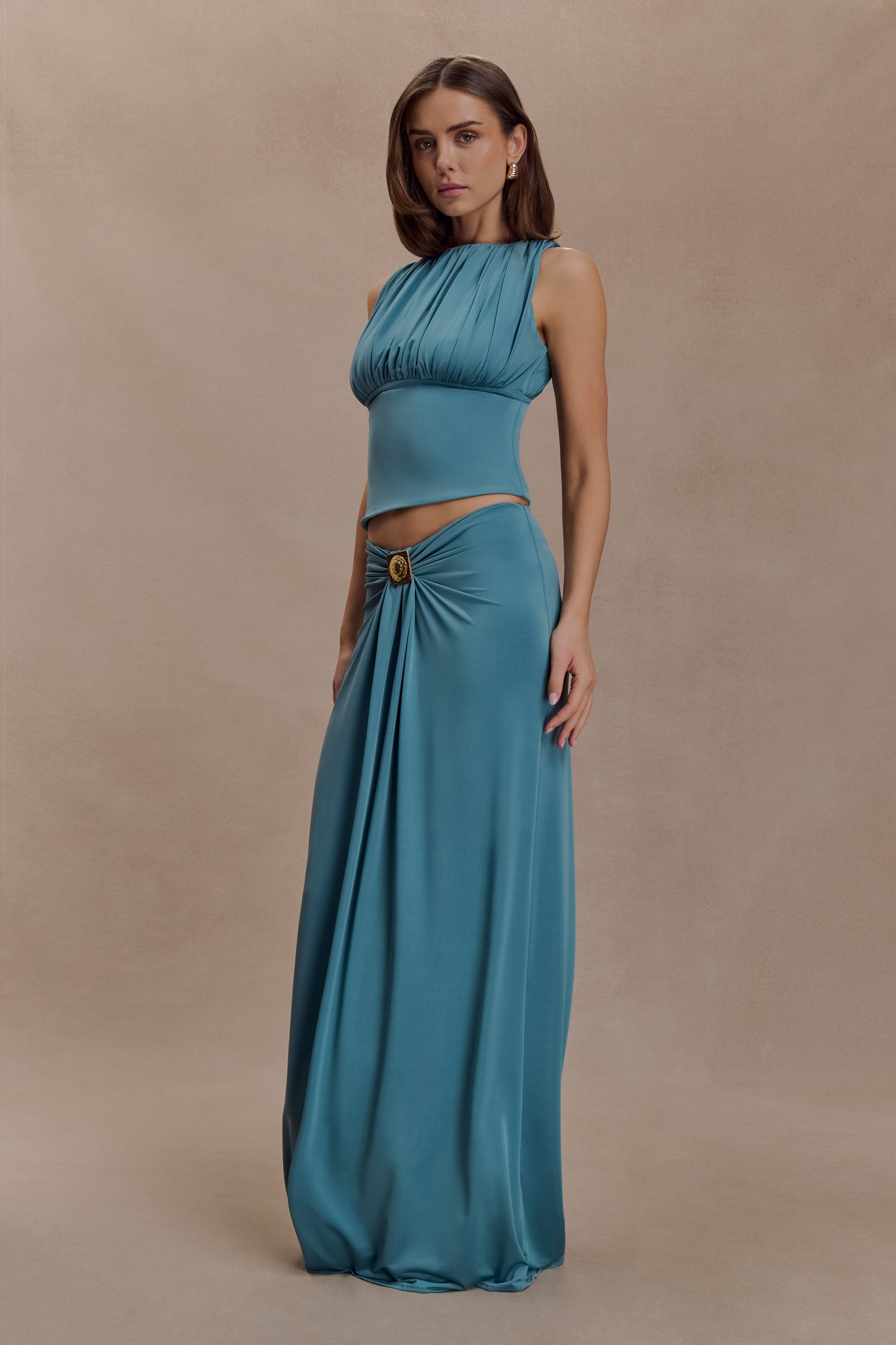 Erina Slinky Open Back Top - Teal #4