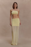 Tanyel Sheer And Bandage Knit Maxi Skirt - Lemon