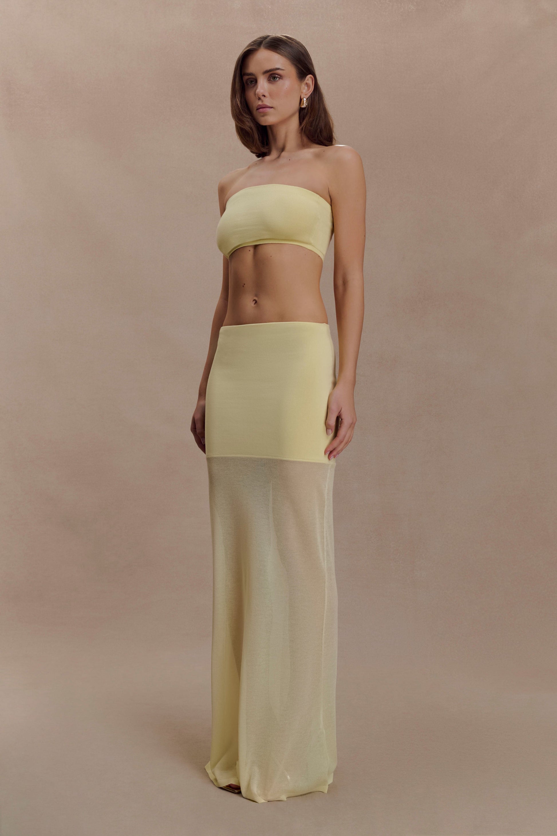 Tanyel Knit Bandeau Top - Lemon #4