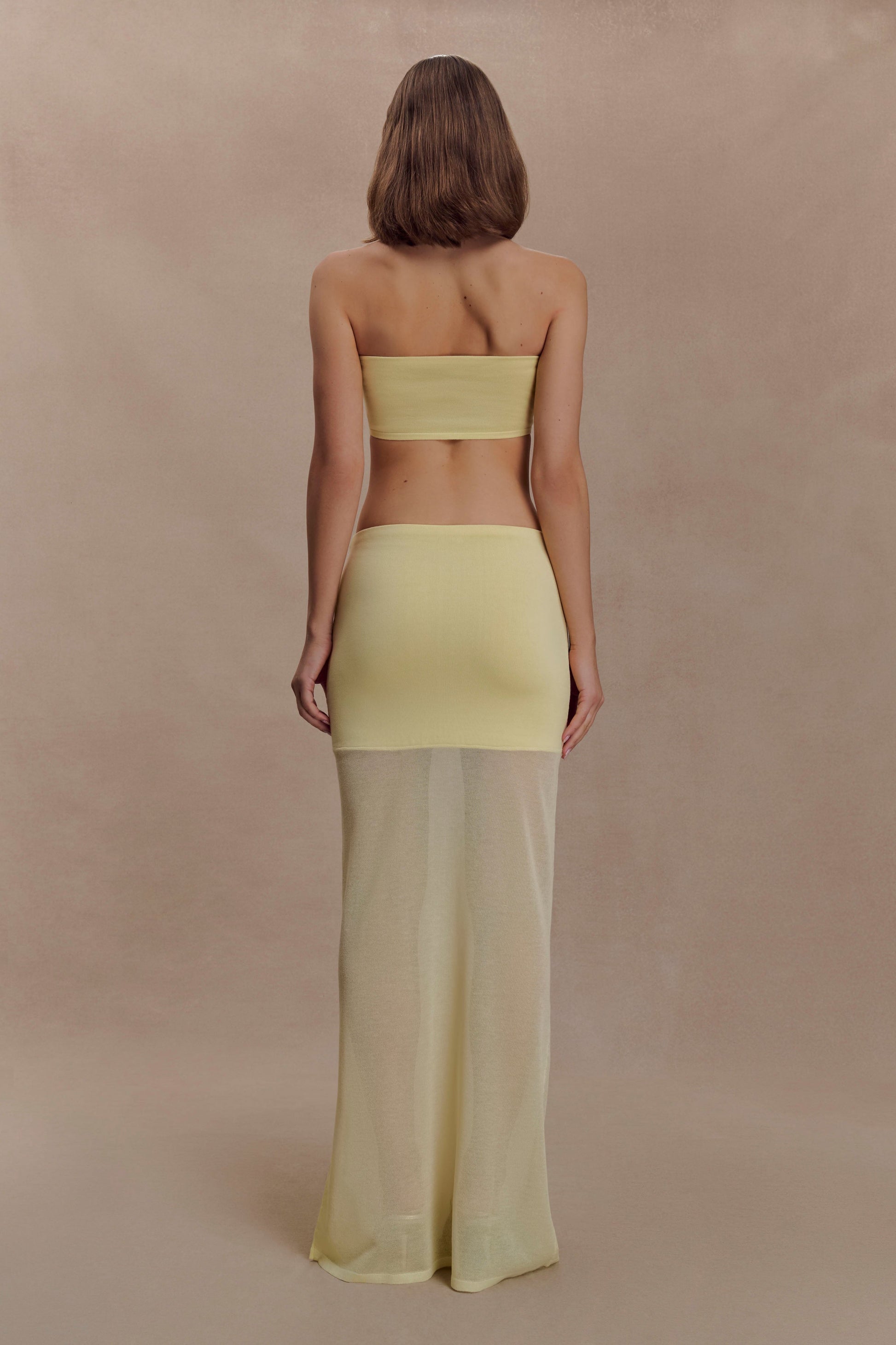 Tanyel Sheer And Bandage Knit Maxi Skirt - Lemon #5