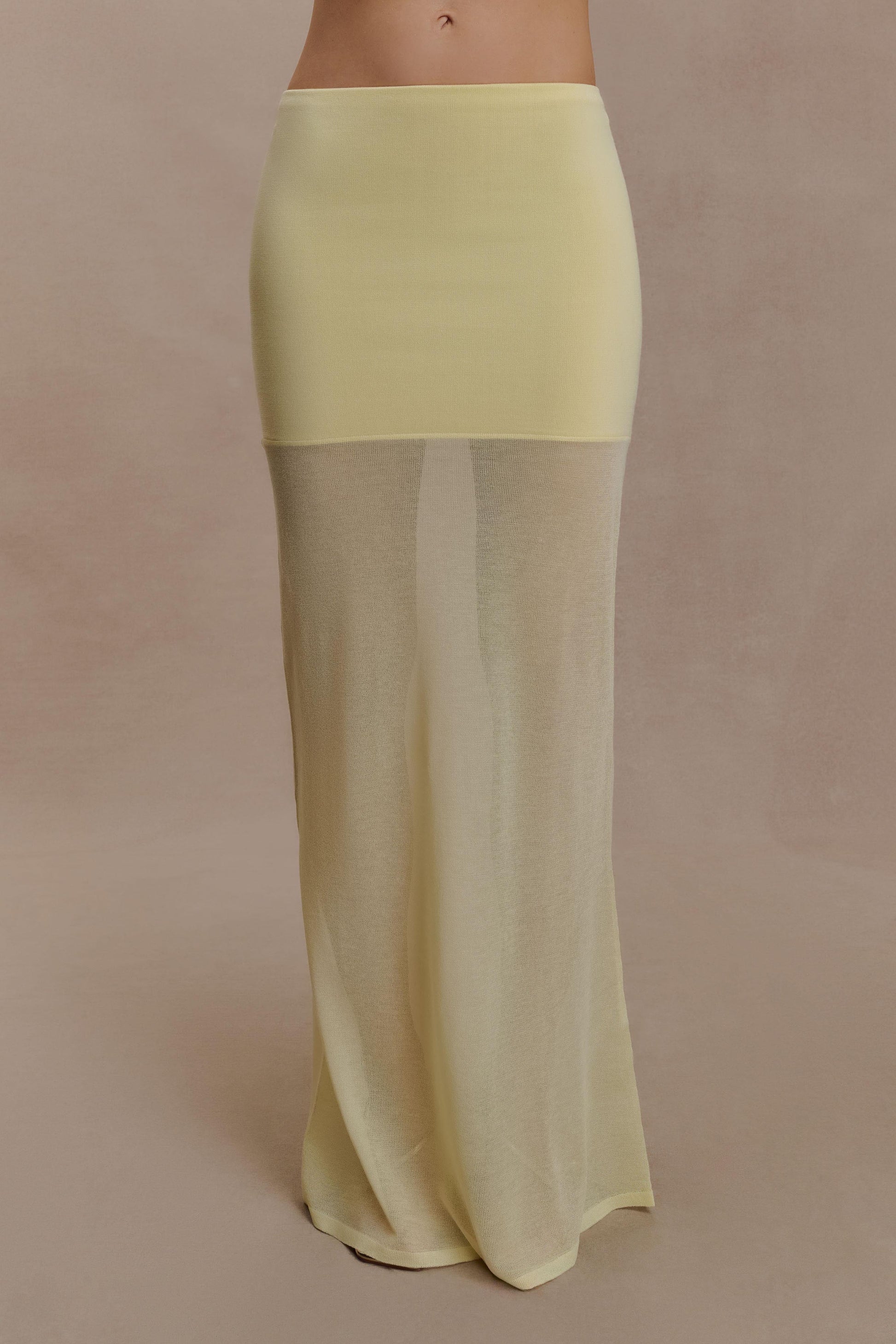 Tanyel Sheer And Bandage Knit Maxi Skirt - Lemon #8