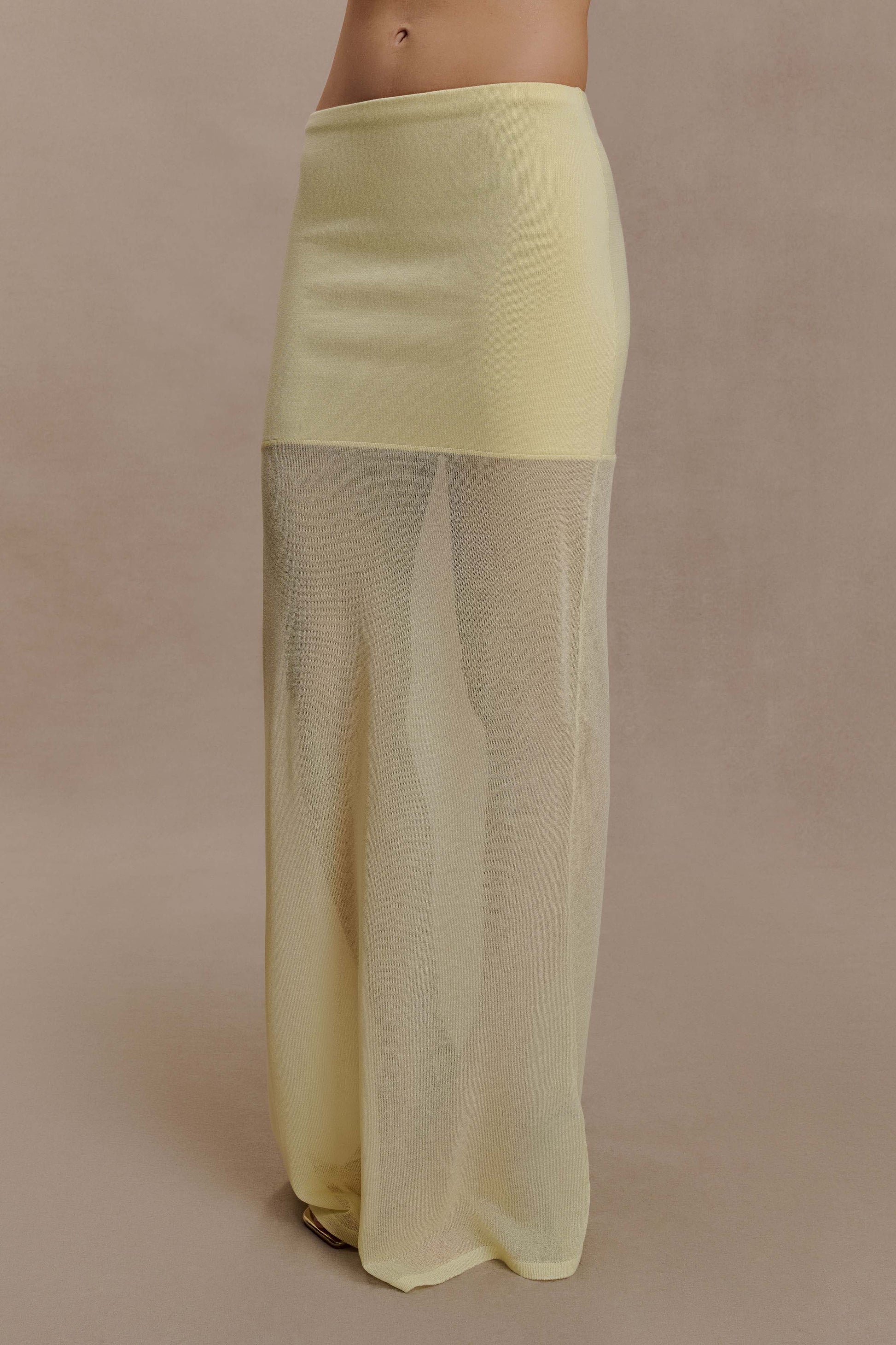 Tanyel Sheer And Bandage Knit Maxi Skirt - Lemon #6