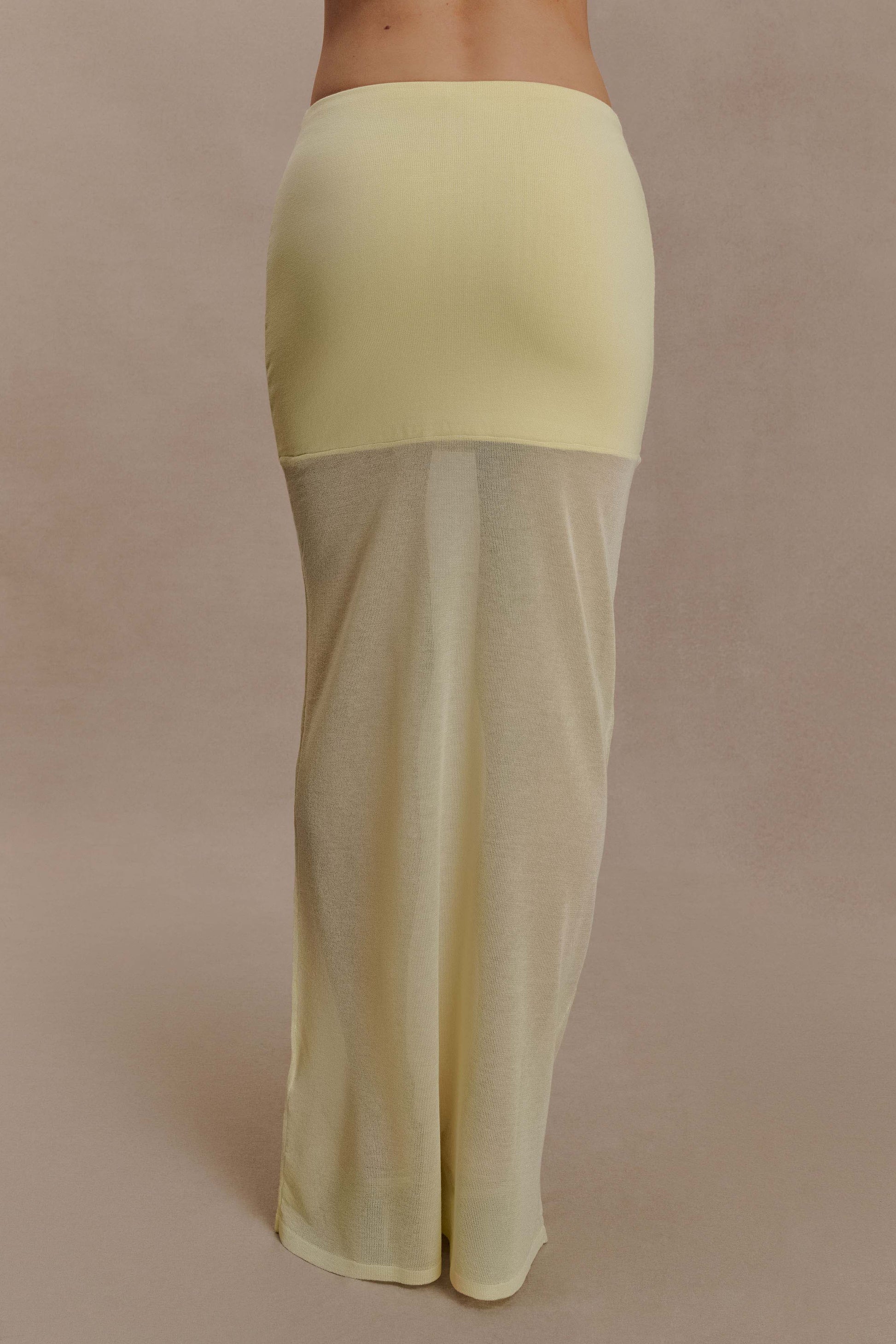 Tanyel Sheer And Bandage Knit Maxi Skirt - Lemon #7
