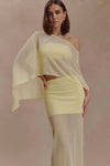 Lyra Sheer Knit Cape - Lemon