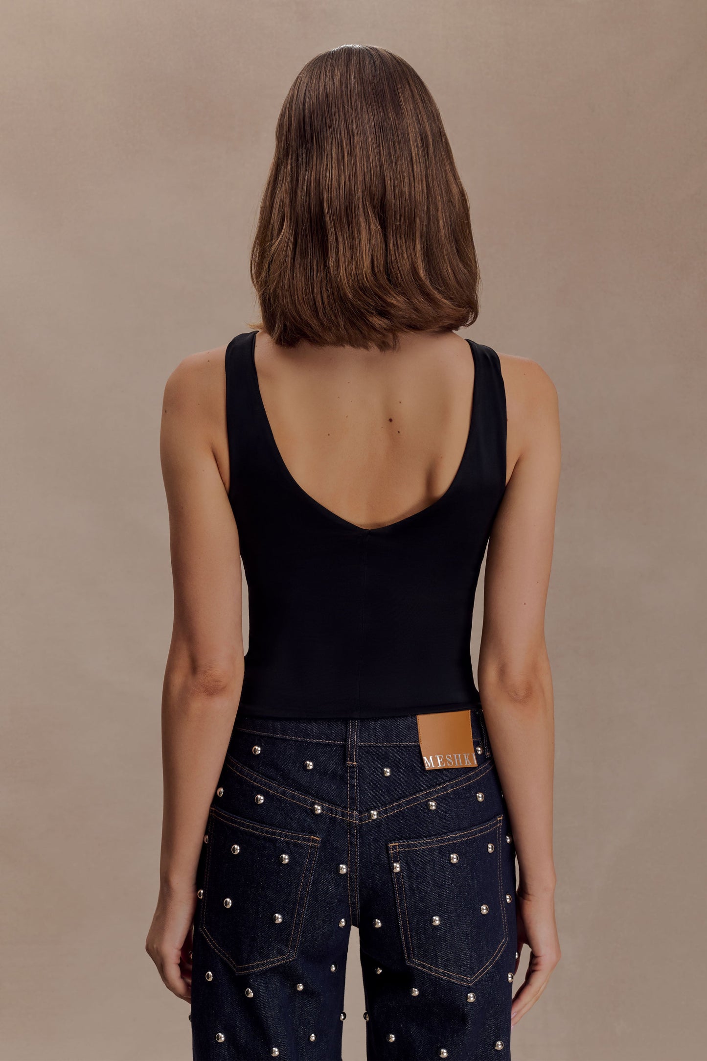 Spencer Slinky Top with Hardware - Black