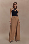Owen Draped Wide Leg Pants - Mocha