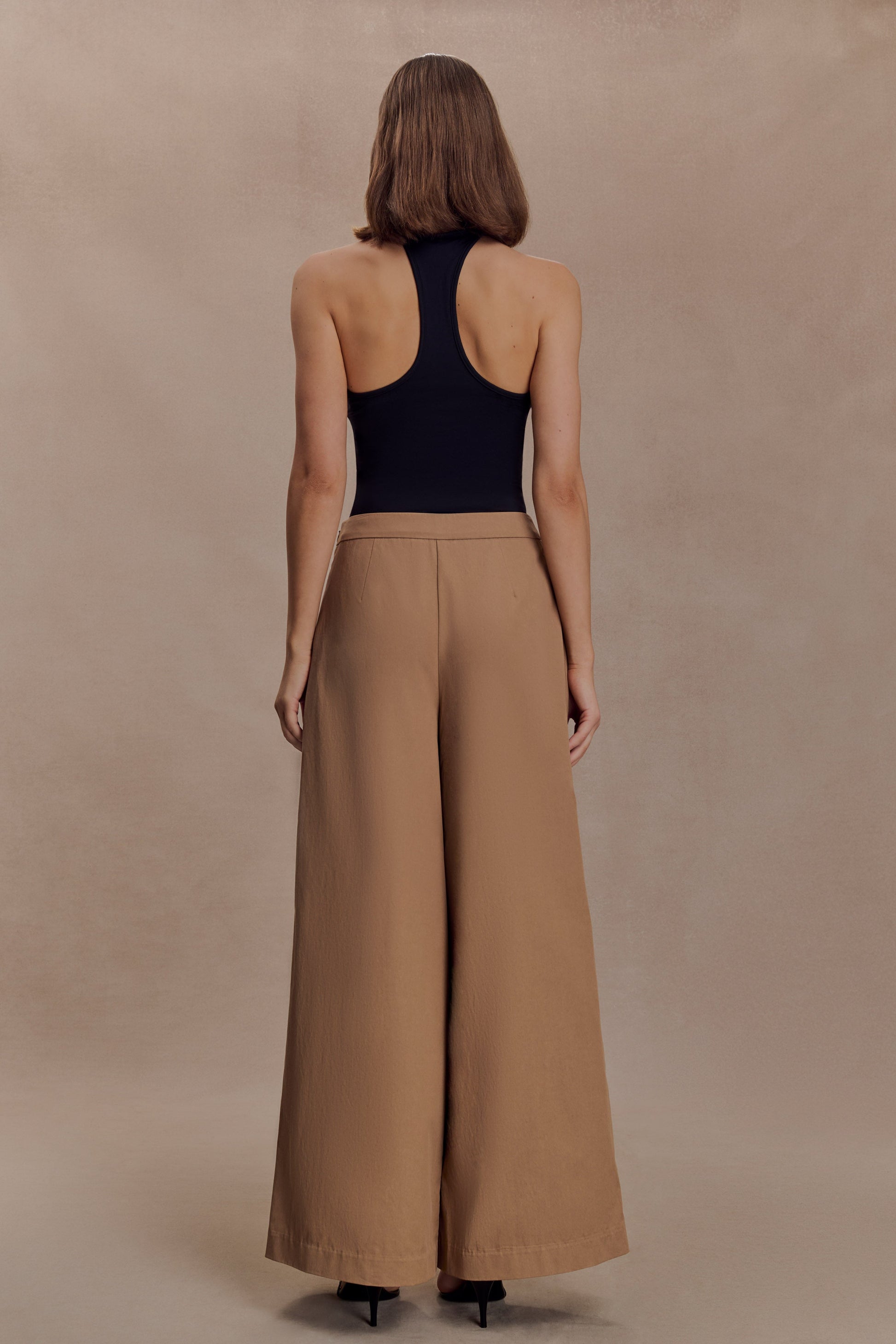 Owen Draped Wide Leg Pants - Mocha #2