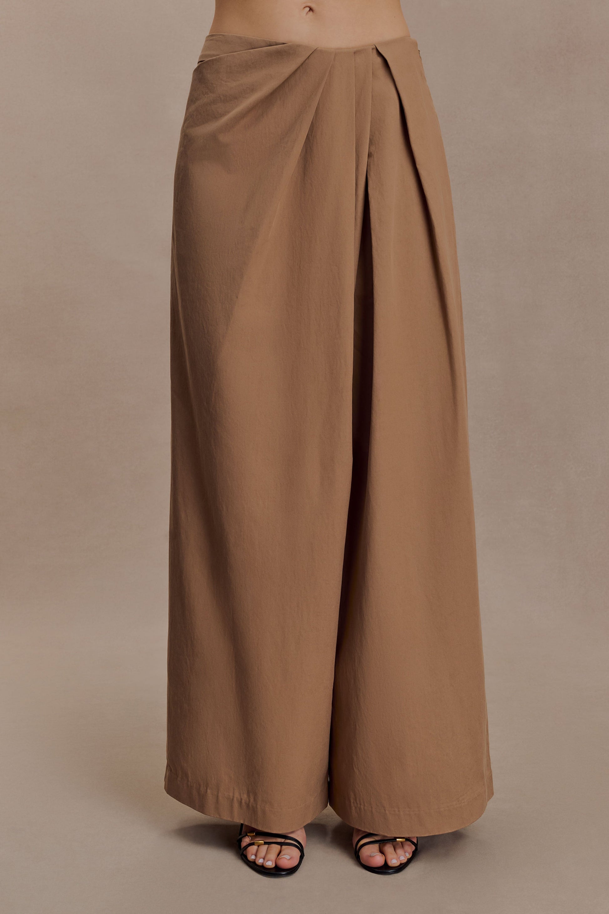 Owen Draped Wide Leg Pants - Mocha #6