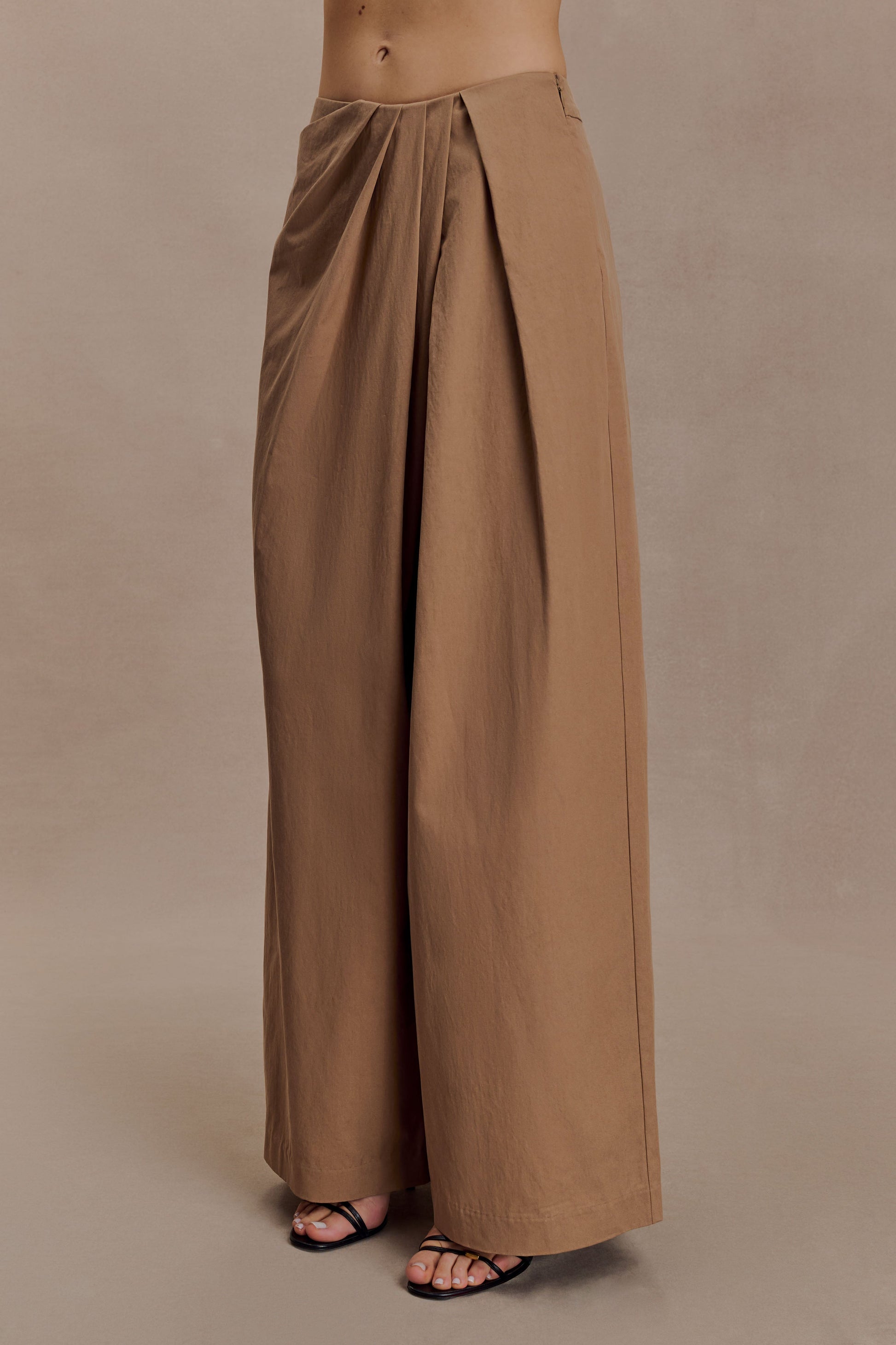 Owen Draped Wide Leg Pants - Mocha #4