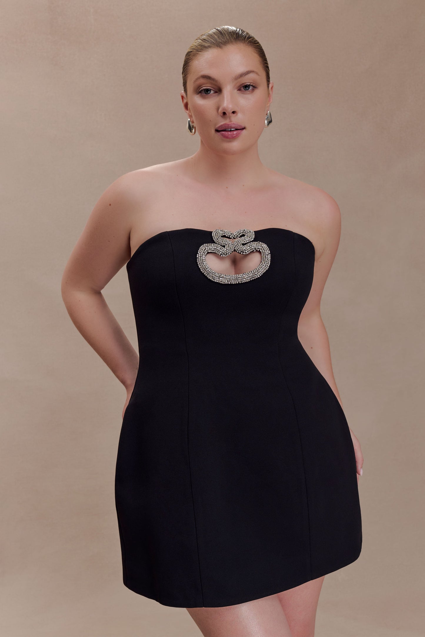 Hilda Embellished Strapless Mini Dress - Black