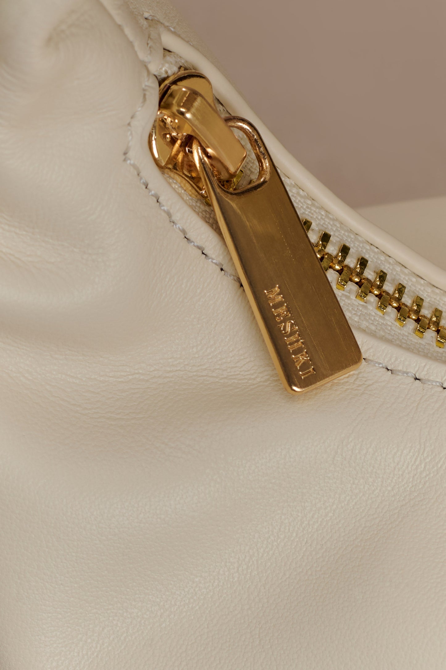 Bristol Mini Croissant Leather Bag - Ivory