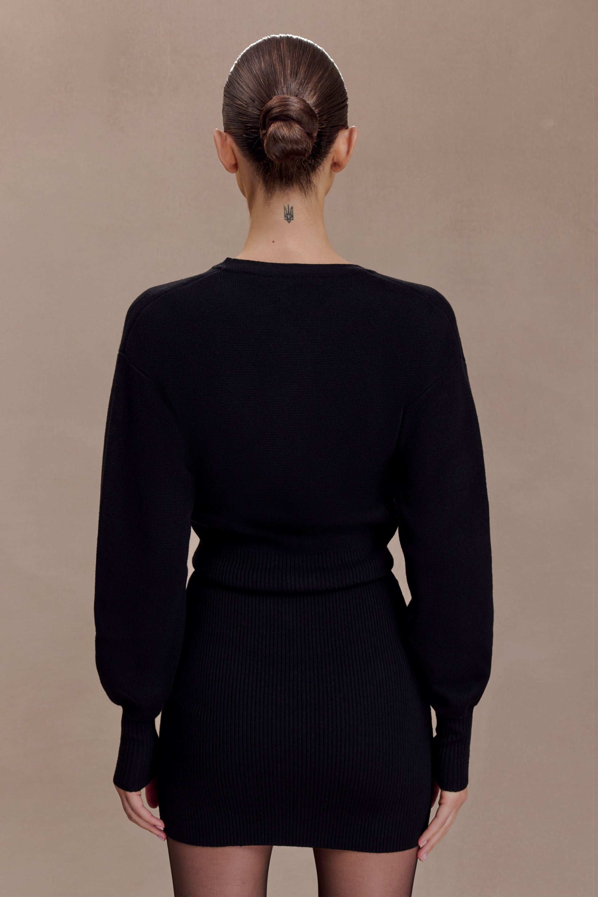 Xaden Wool Mix Knit Mini Dress - Black #5