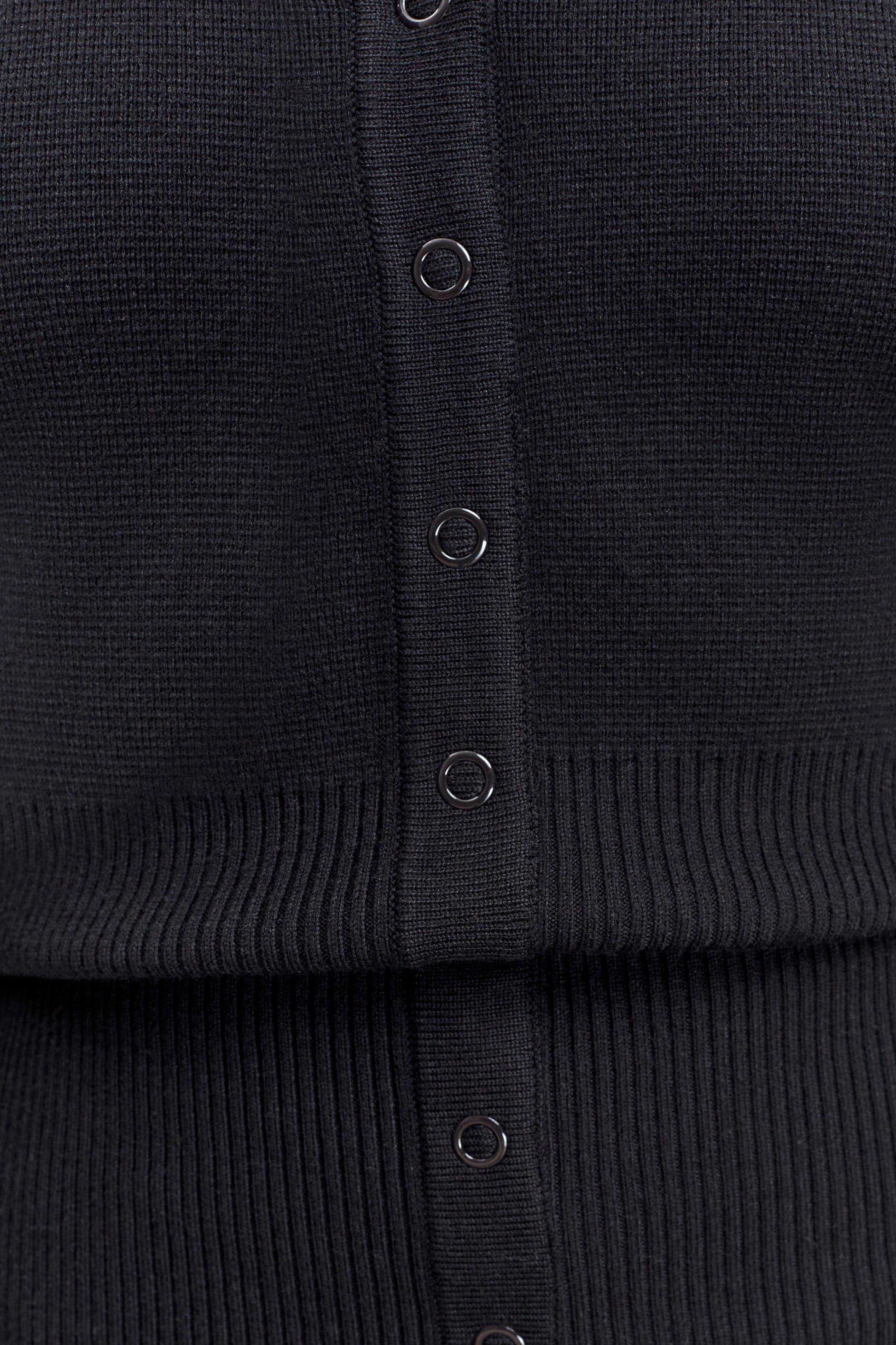 Xaden Wool Mix Knit Mini Dress - Black #7