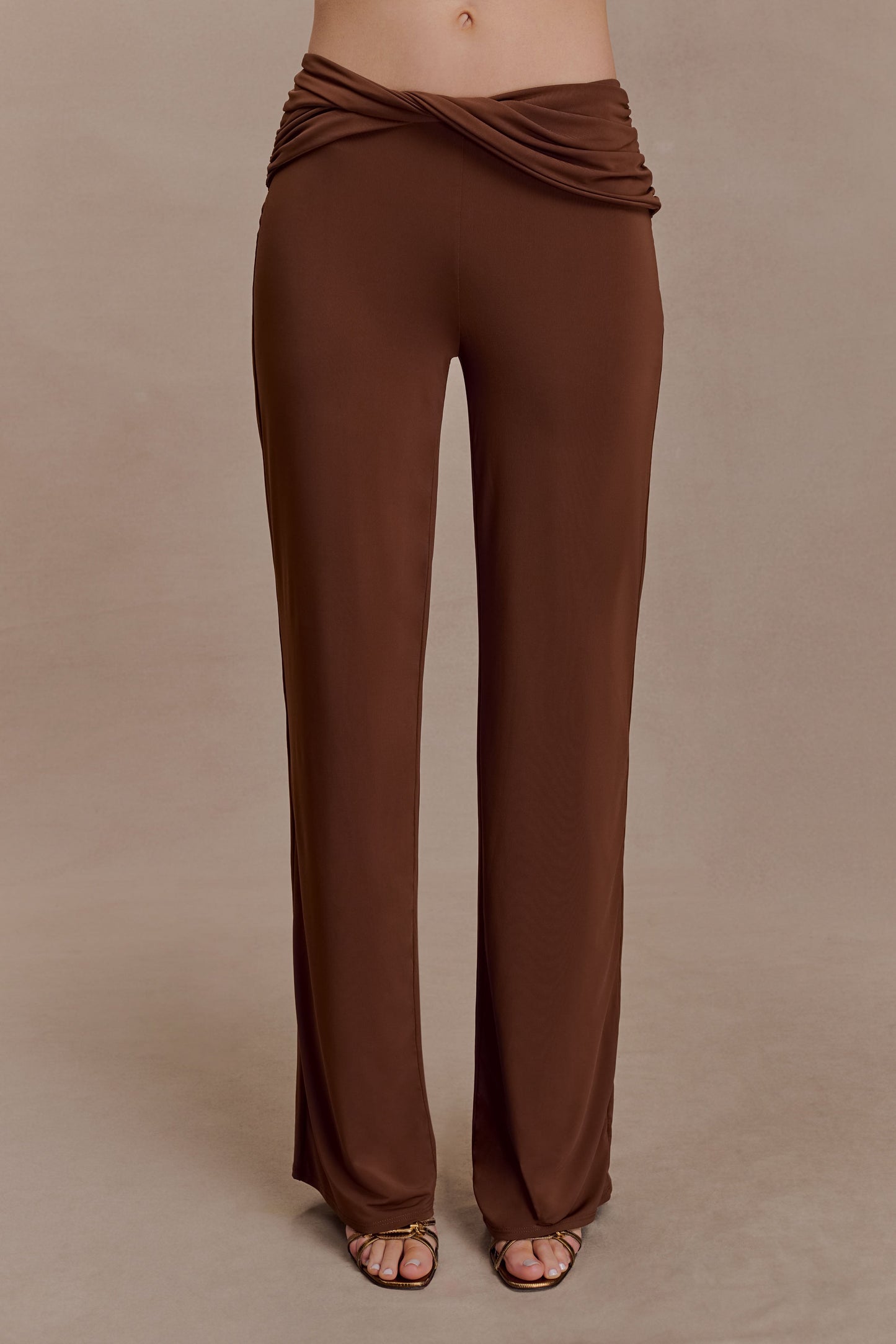 Lydia Slinky Straight Leg Pants - Chocolate