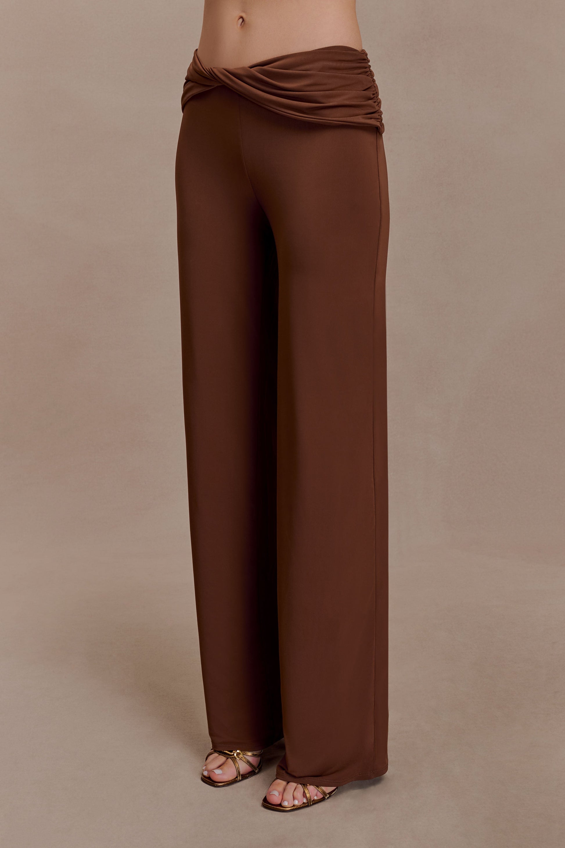 Lydia Slinky Straight Leg Pants - Chocolate #4