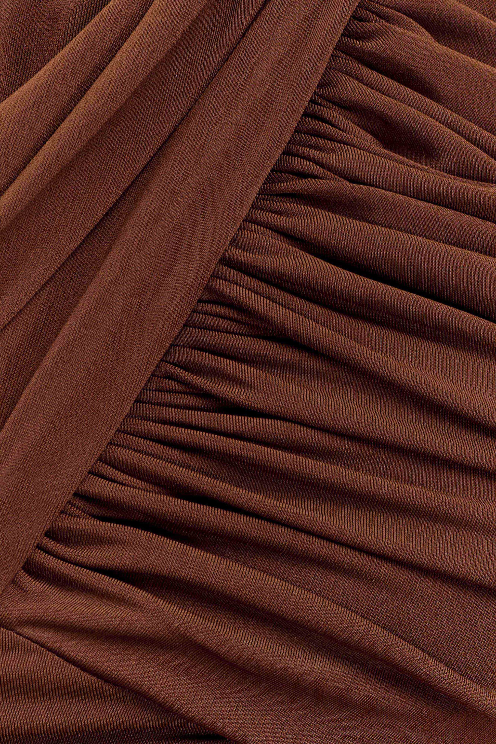 Lydia Slinky Asymmetrical Halter Top - Chocolate #7