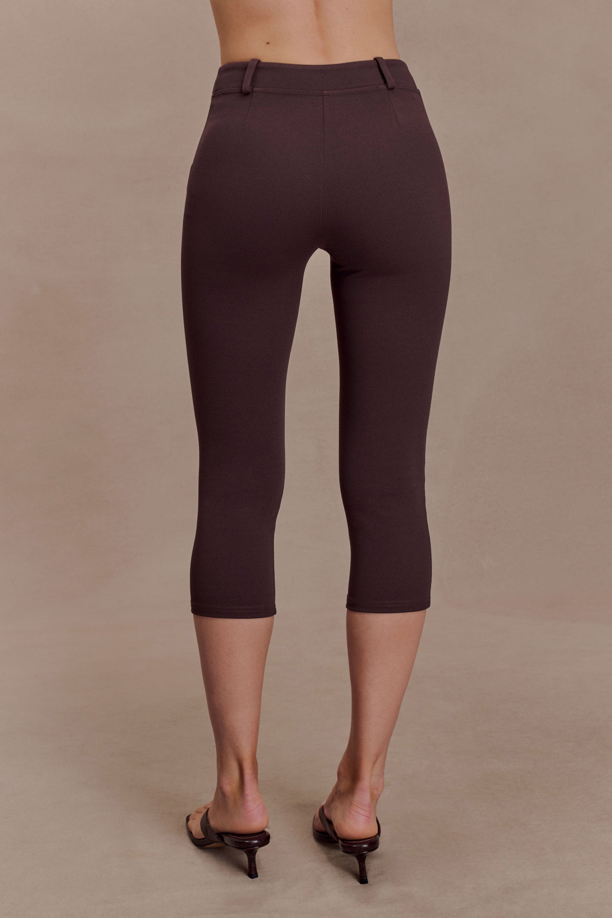 Blanca Stretch Crepe Capri Pants - Chocolate #5